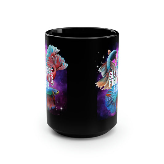 Siamese Fighting Fish Black Mug - 15oz