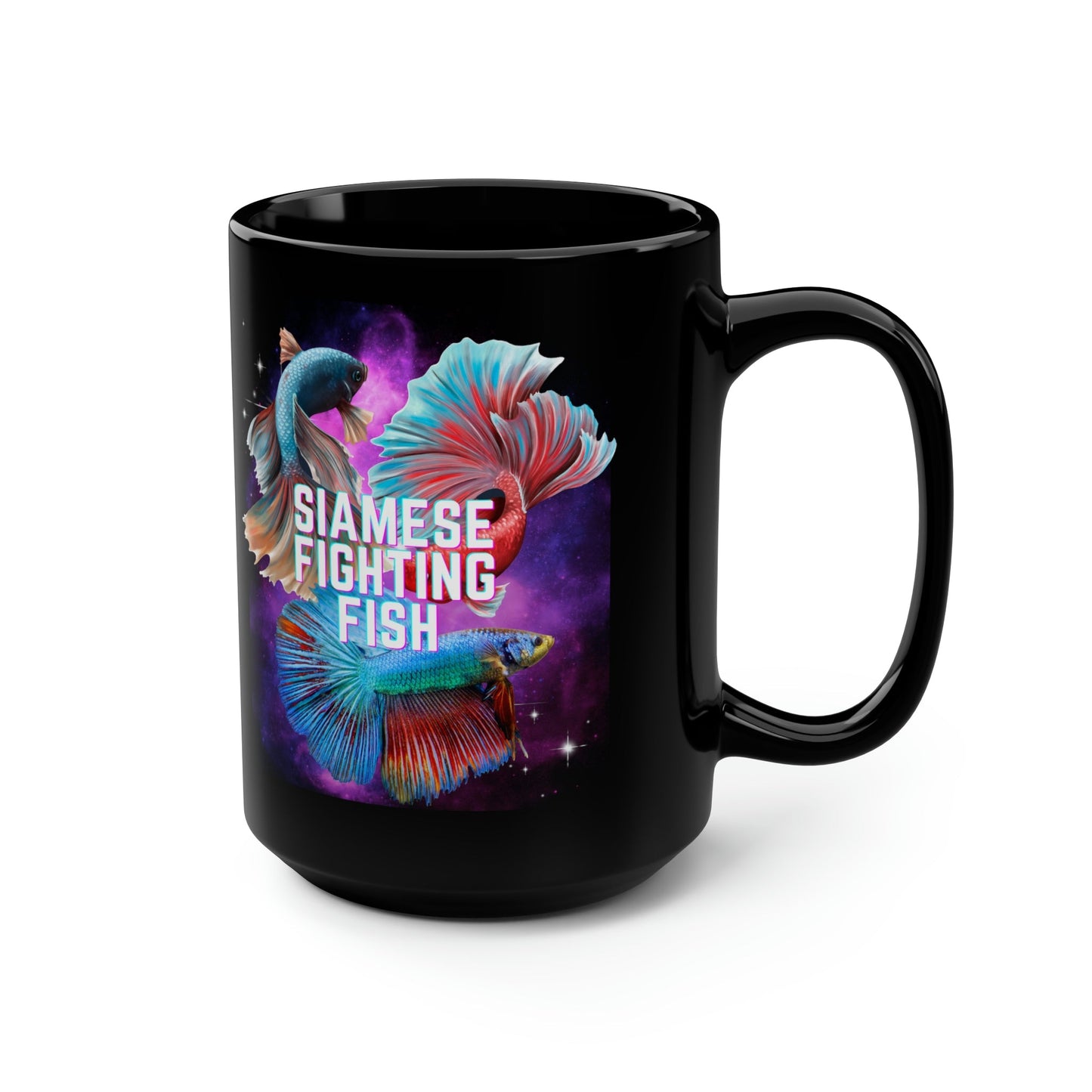 Siamese Fighting Fish Black Mug - 15oz