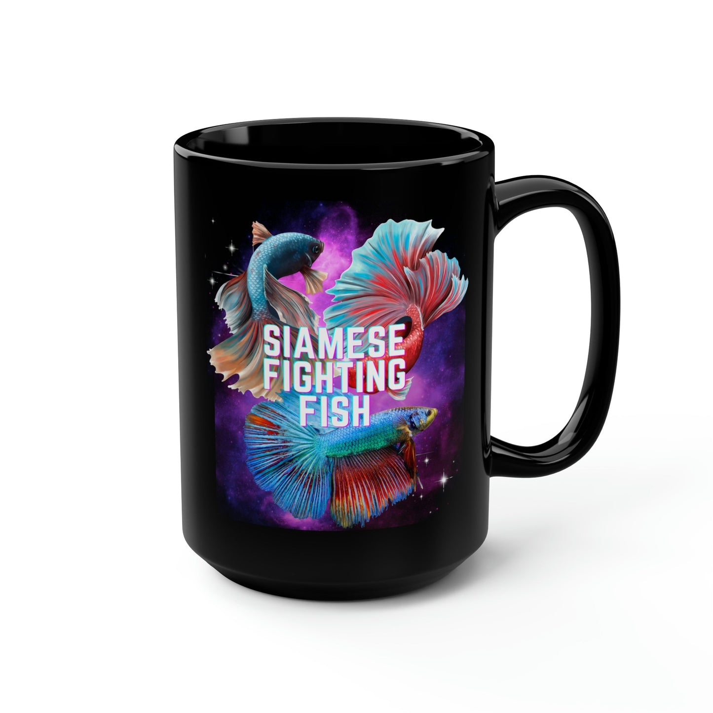 Siamese Fighting Fish Black Mug - 15oz