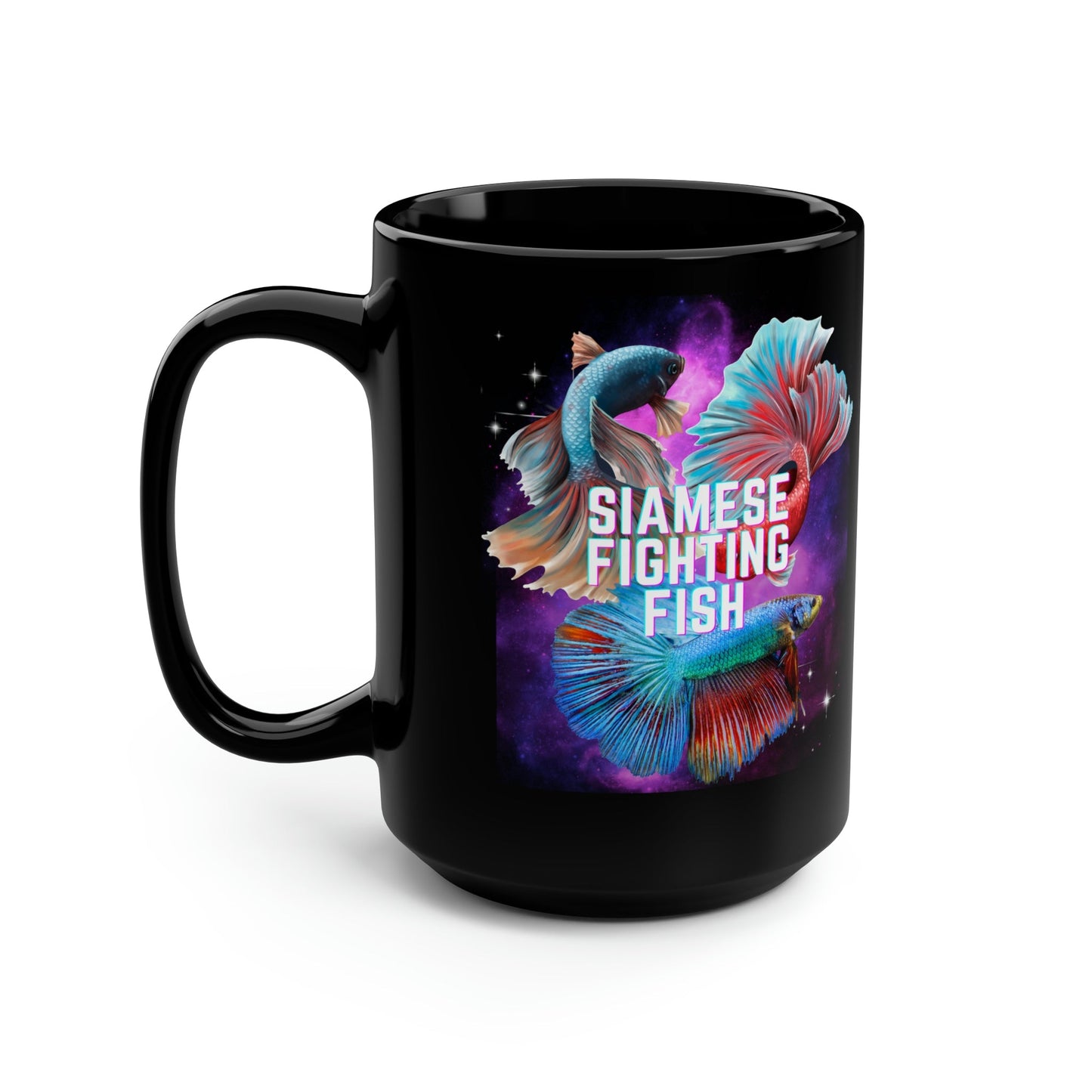 Siamese Fighting Fish Black Mug - 15oz