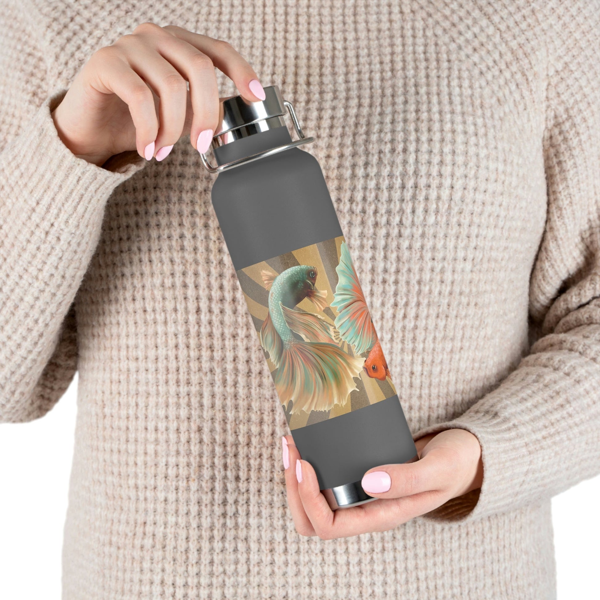 Siamese Fighting Fish | Copper Vacuum Insulated Bottle, 22oz