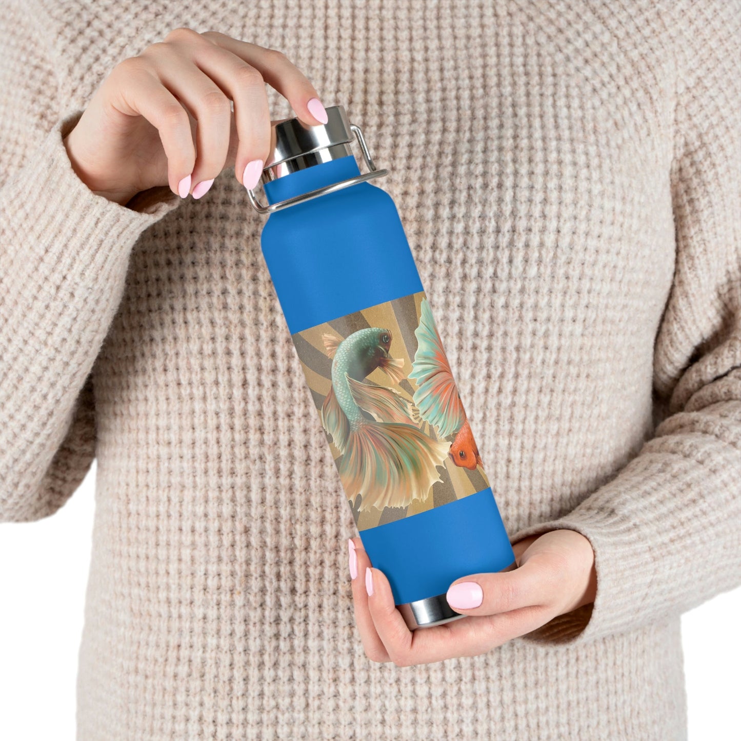 Siamese Fighting Fish | Copper Vacuum Insulated Bottle, 22oz