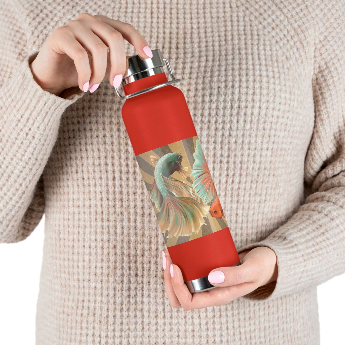 Siamese Fighting Fish | Copper Vacuum Insulated Bottle, 22oz