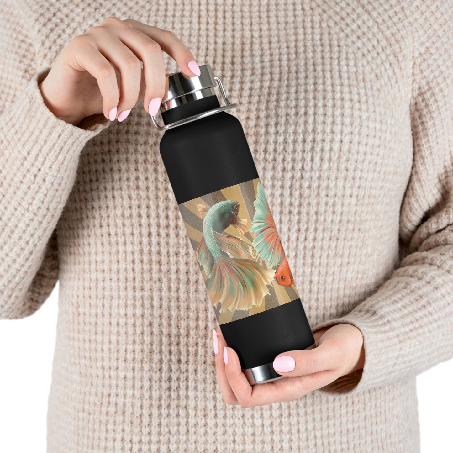 Siamese Fighting Fish | Copper Vacuum Insulated Bottle, 22oz