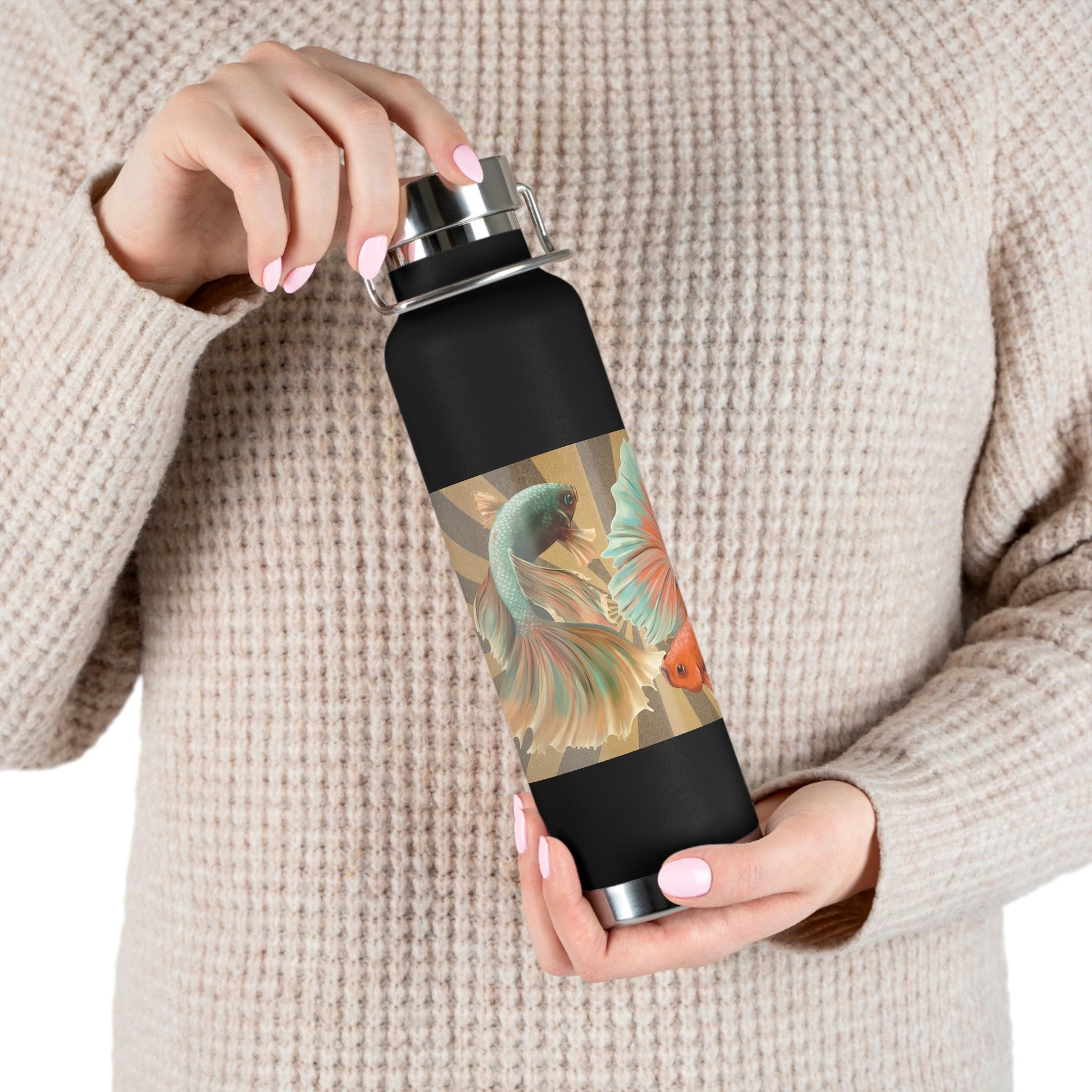 Siamese Fighting Fish | Copper Vacuum Insulated Bottle, 22oz