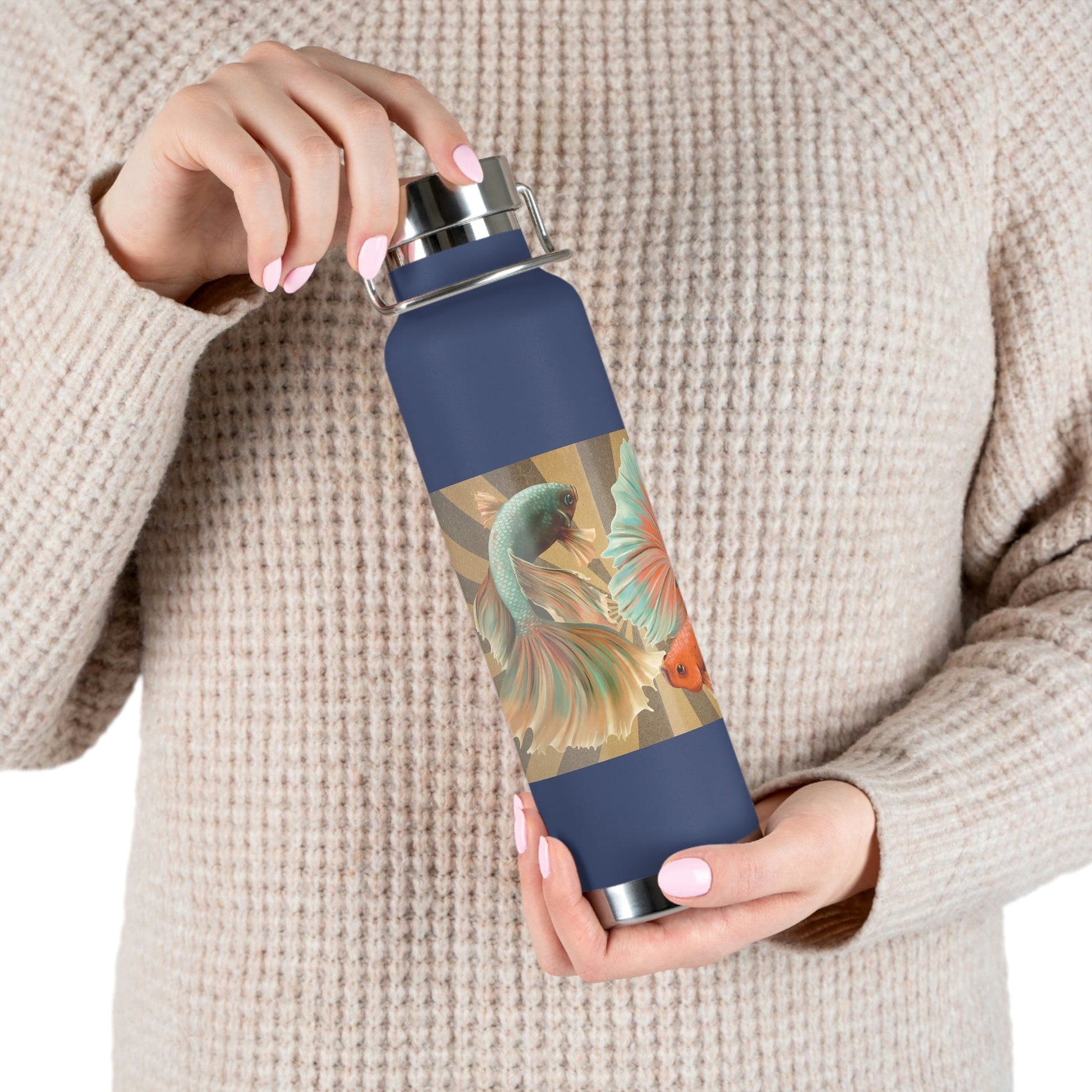 Siamese Fighting Fish | Copper Vacuum Insulated Bottle, 22oz