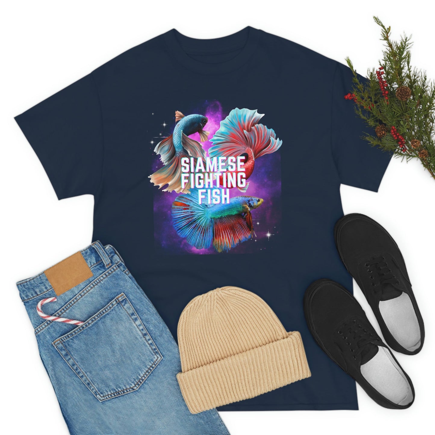 Siamese Fighting Fish Heavy Cotton T-Shirt