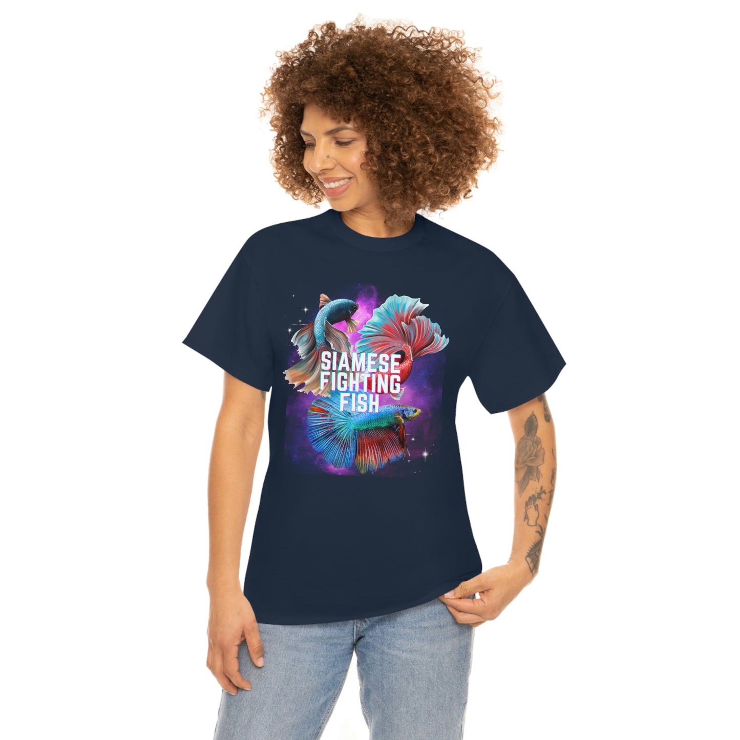 Siamese Fighting Fish Heavy Cotton T-Shirt