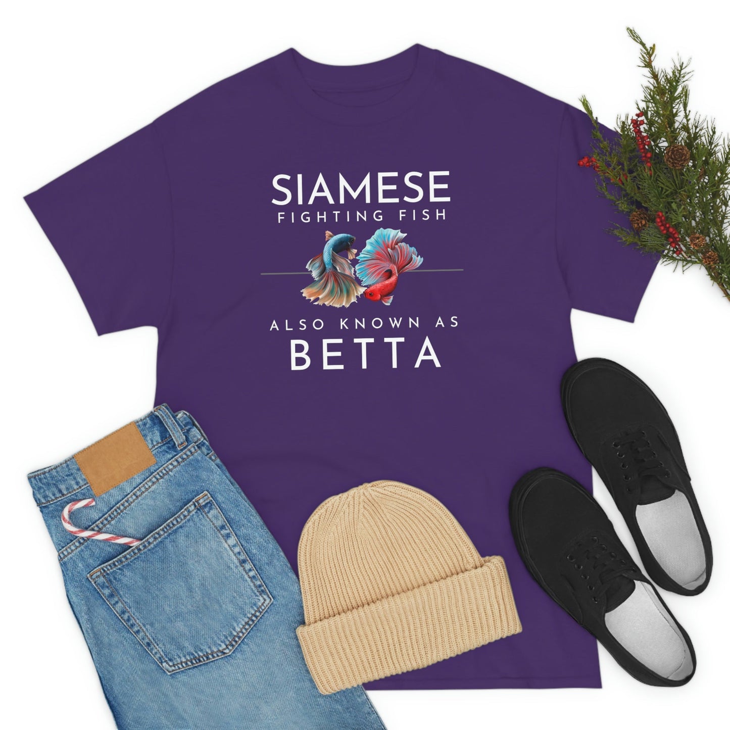 Siamese Fighting Fish Heavy Cotton T-Shirt