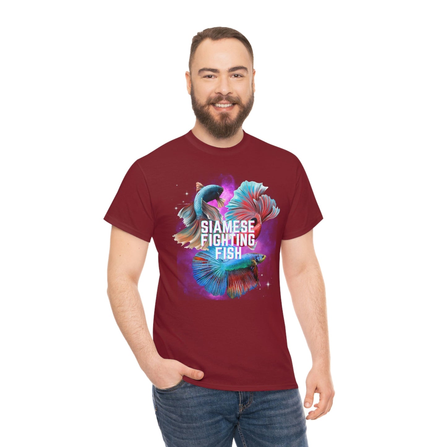 Siamese Fighting Fish Heavy Cotton T-Shirt