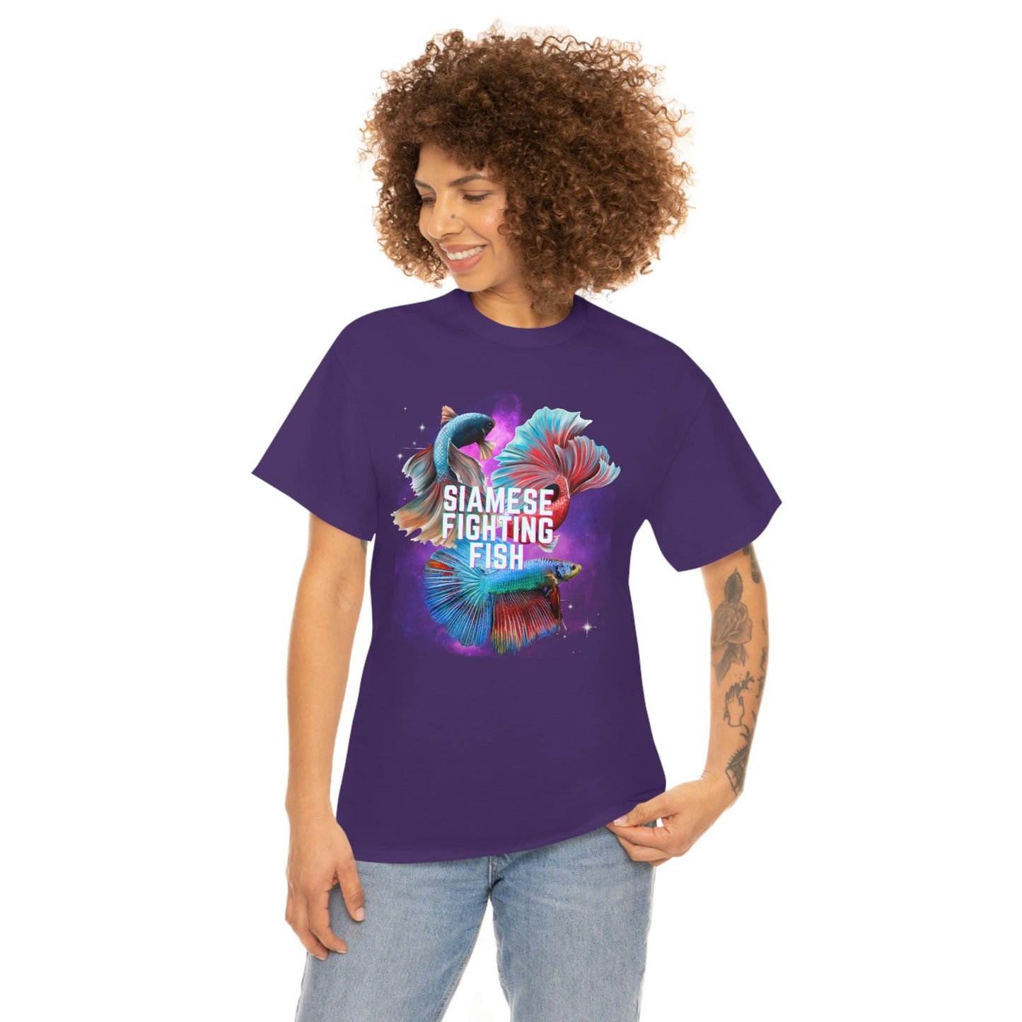 Siamese Fighting Fish Heavy Cotton T-Shirt