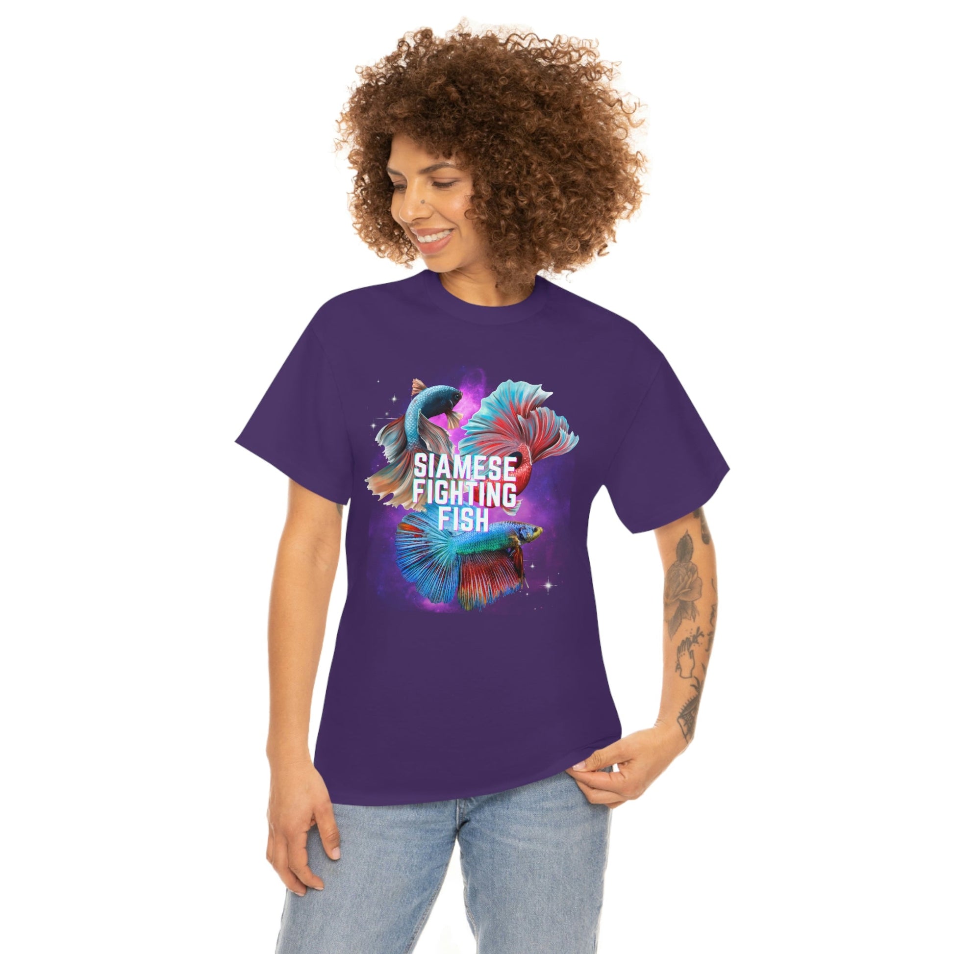 Siamese Fighting Fish Heavy Cotton T-Shirt