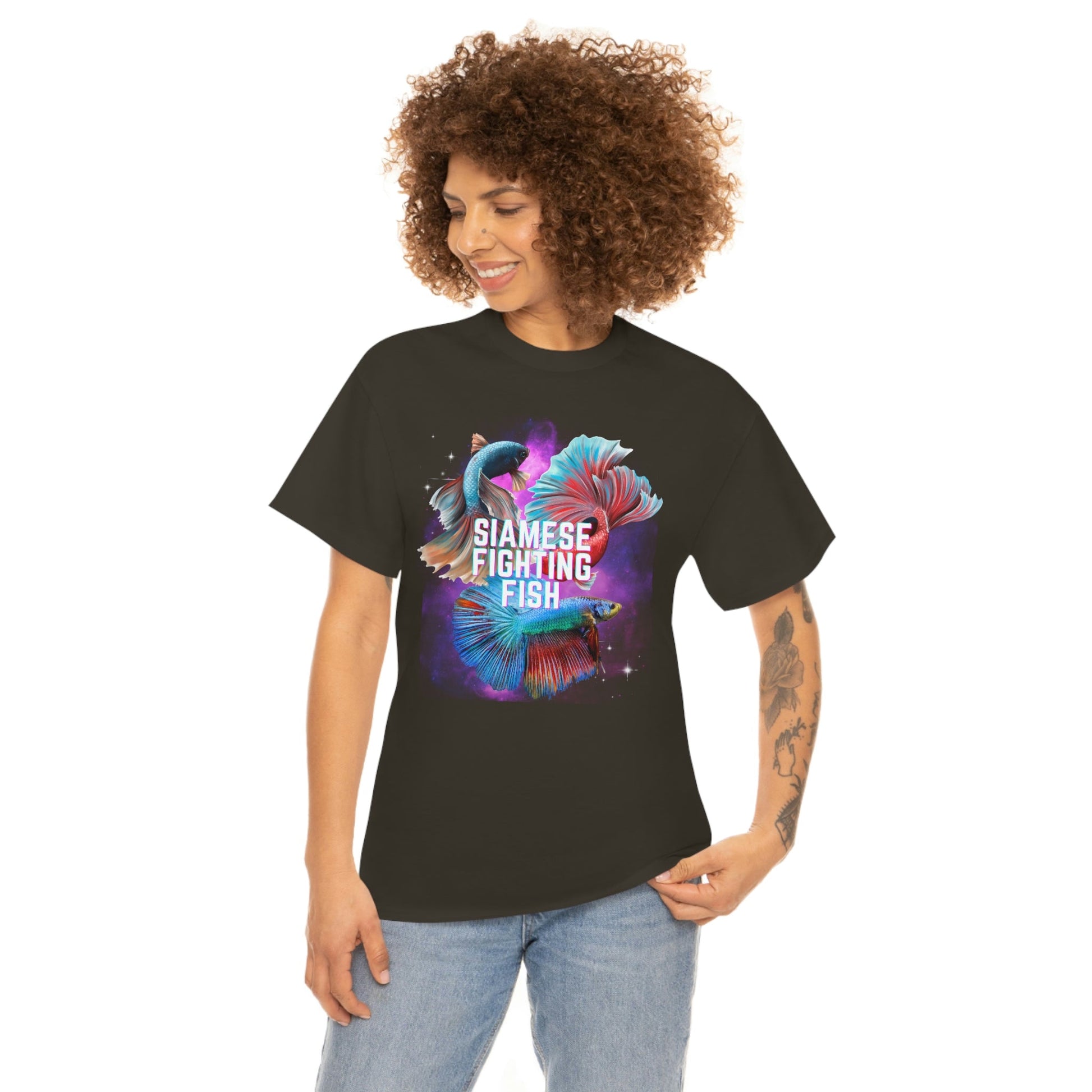 Siamese Fighting Fish Heavy Cotton T-Shirt