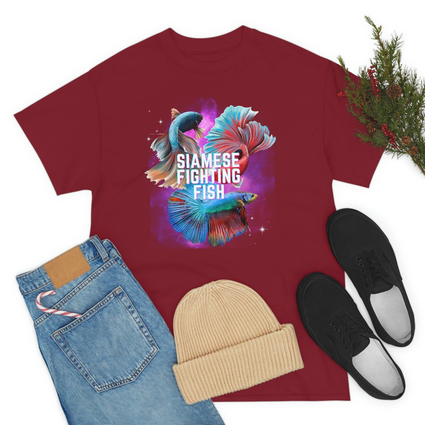 Siamese Fighting Fish Heavy Cotton T-Shirt