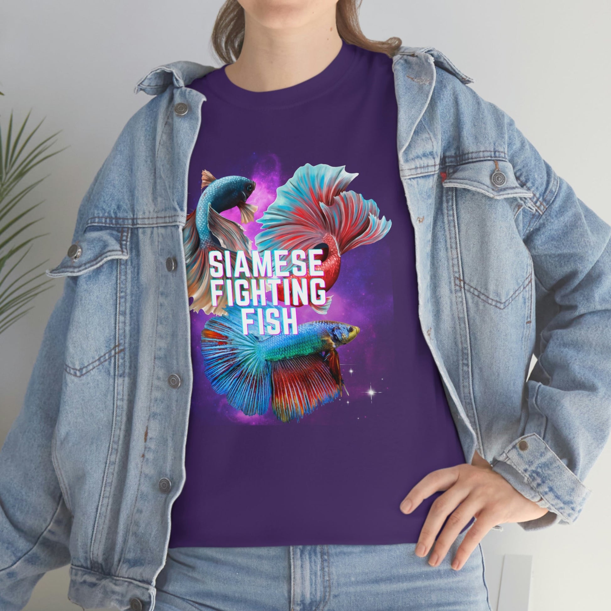 Siamese Fighting Fish Heavy Cotton T-Shirt