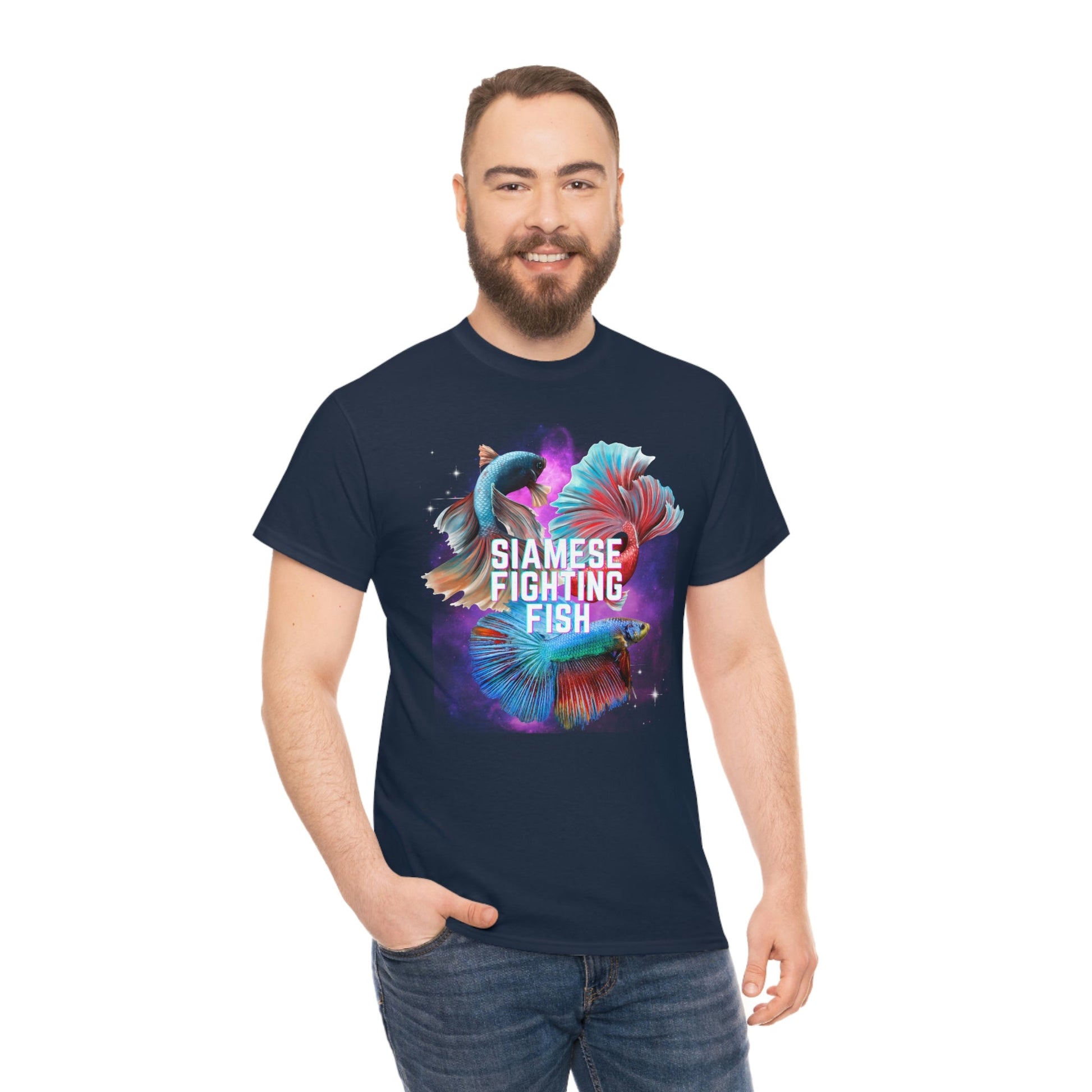 Siamese Fighting Fish Heavy Cotton T-Shirt