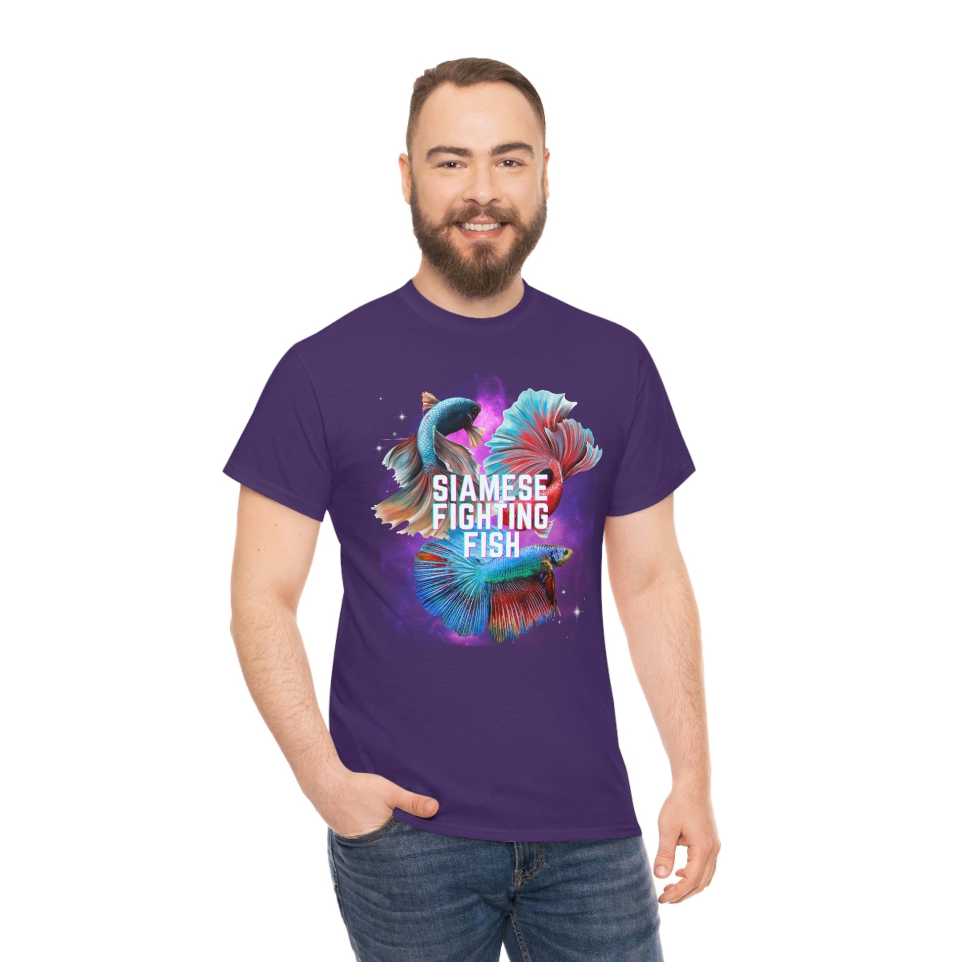 Siamese Fighting Fish Heavy Cotton T-Shirt