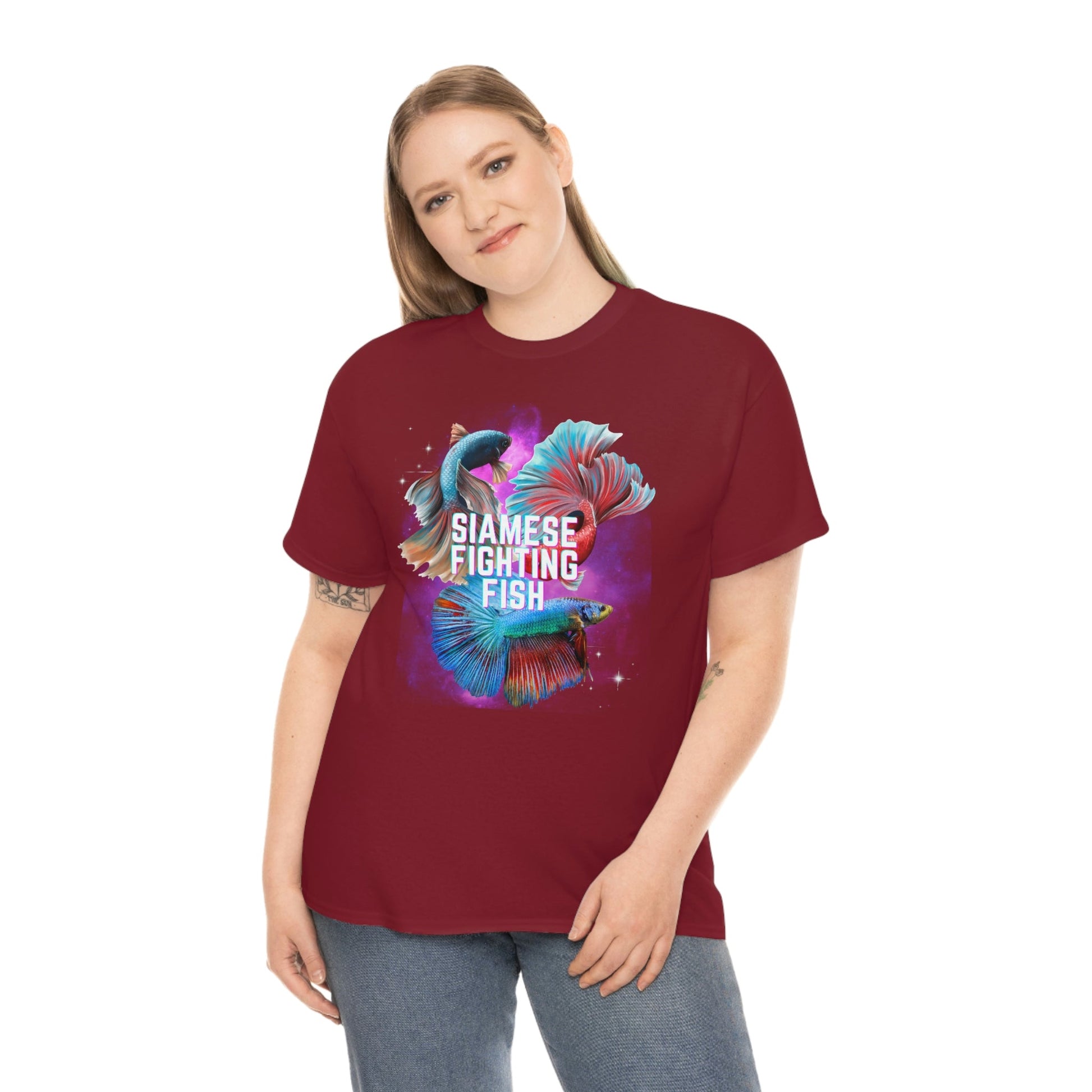 Siamese Fighting Fish Heavy Cotton T-Shirt