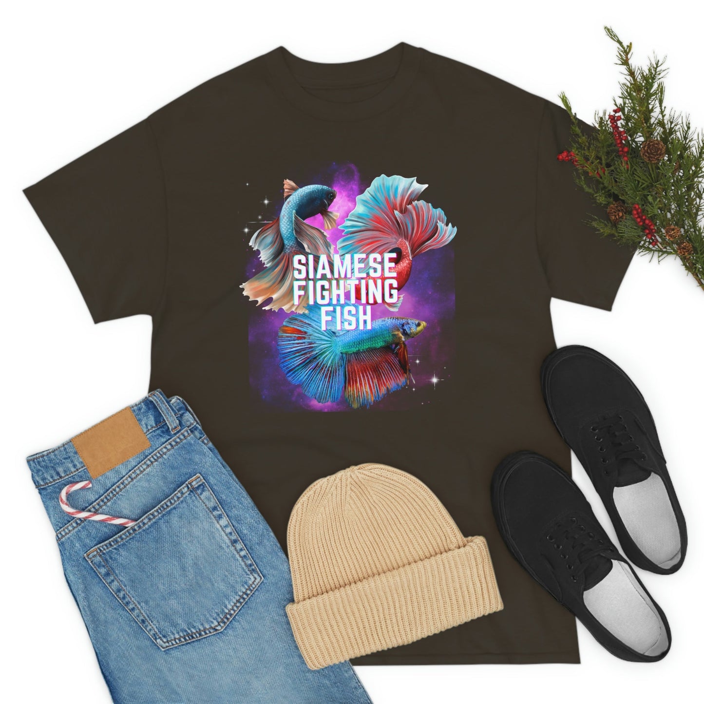 Siamese Fighting Fish Heavy Cotton T-Shirt