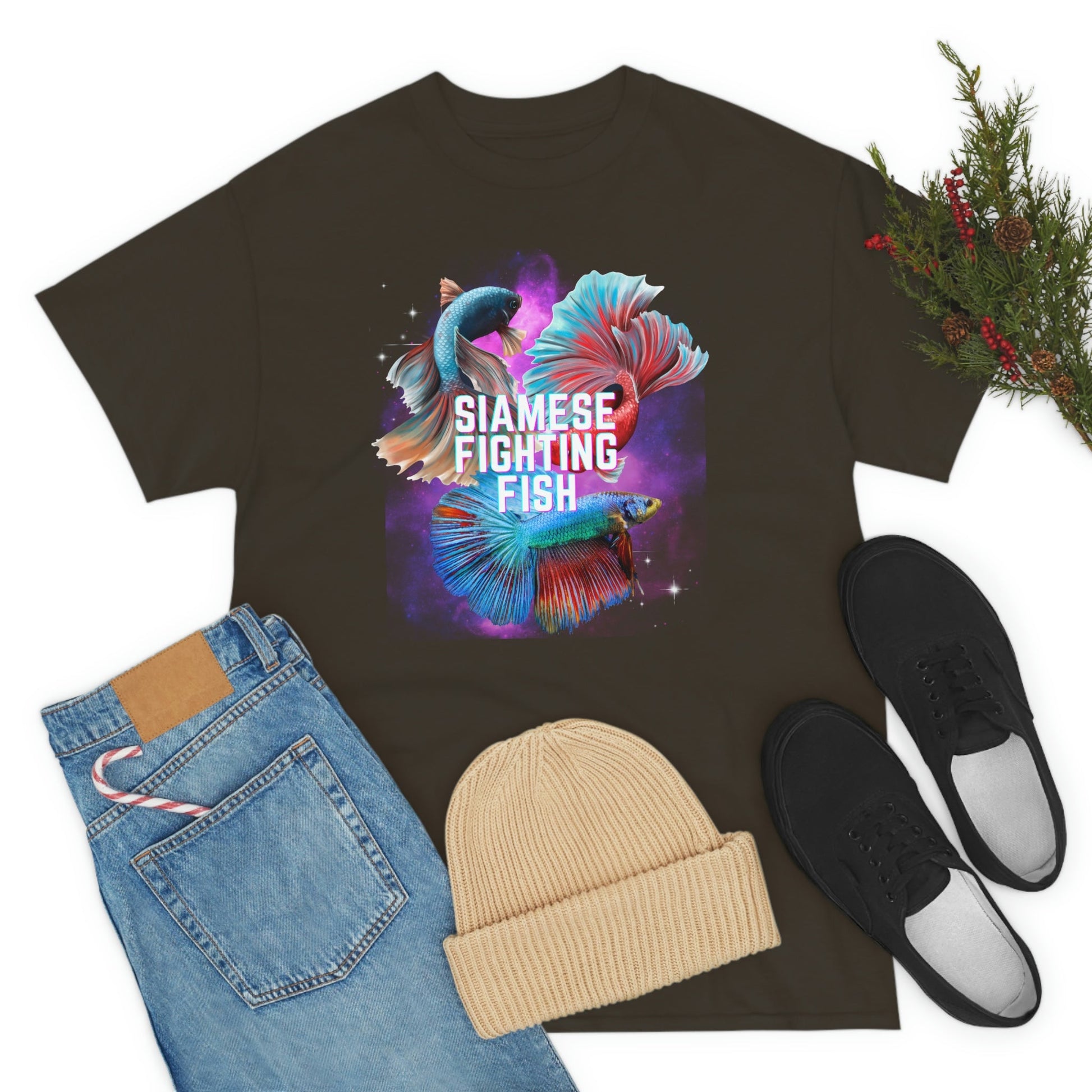Siamese Fighting Fish Heavy Cotton T-Shirt