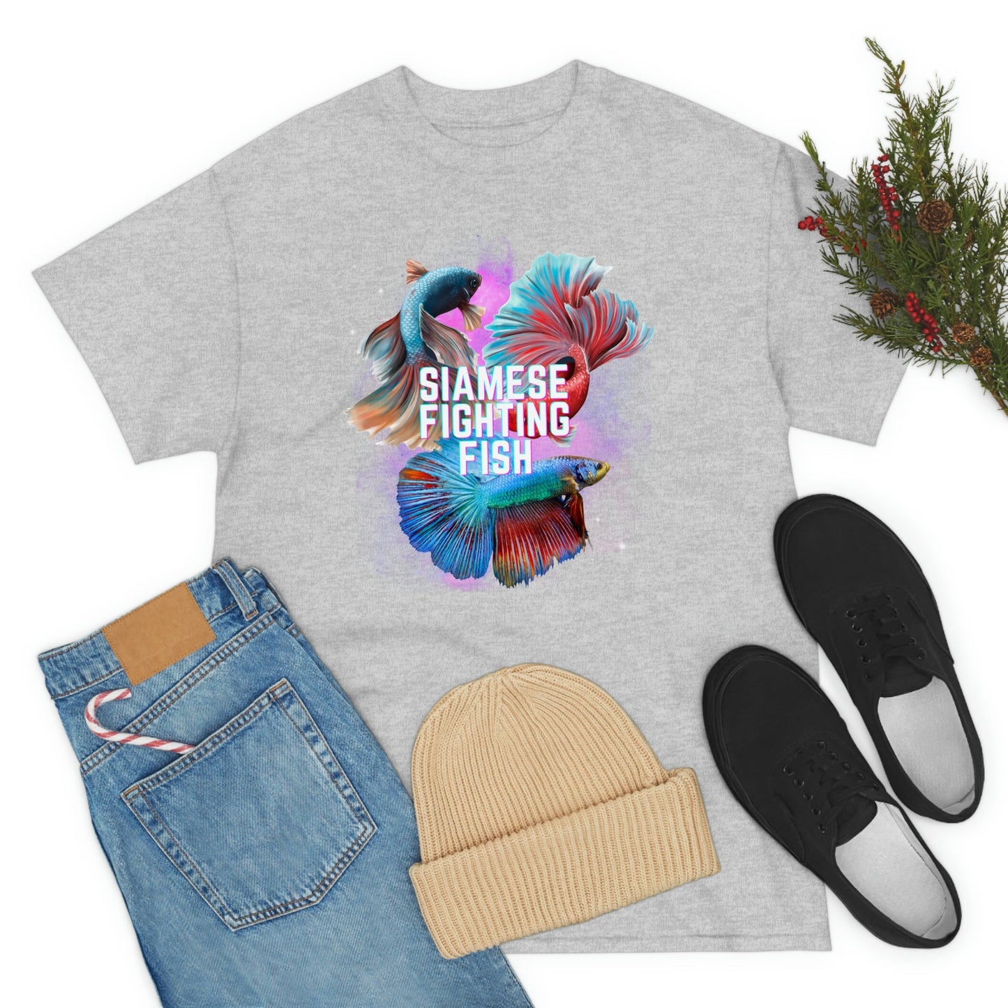 Siamese Fighting Fish II Heavy Cotton T-Shirt