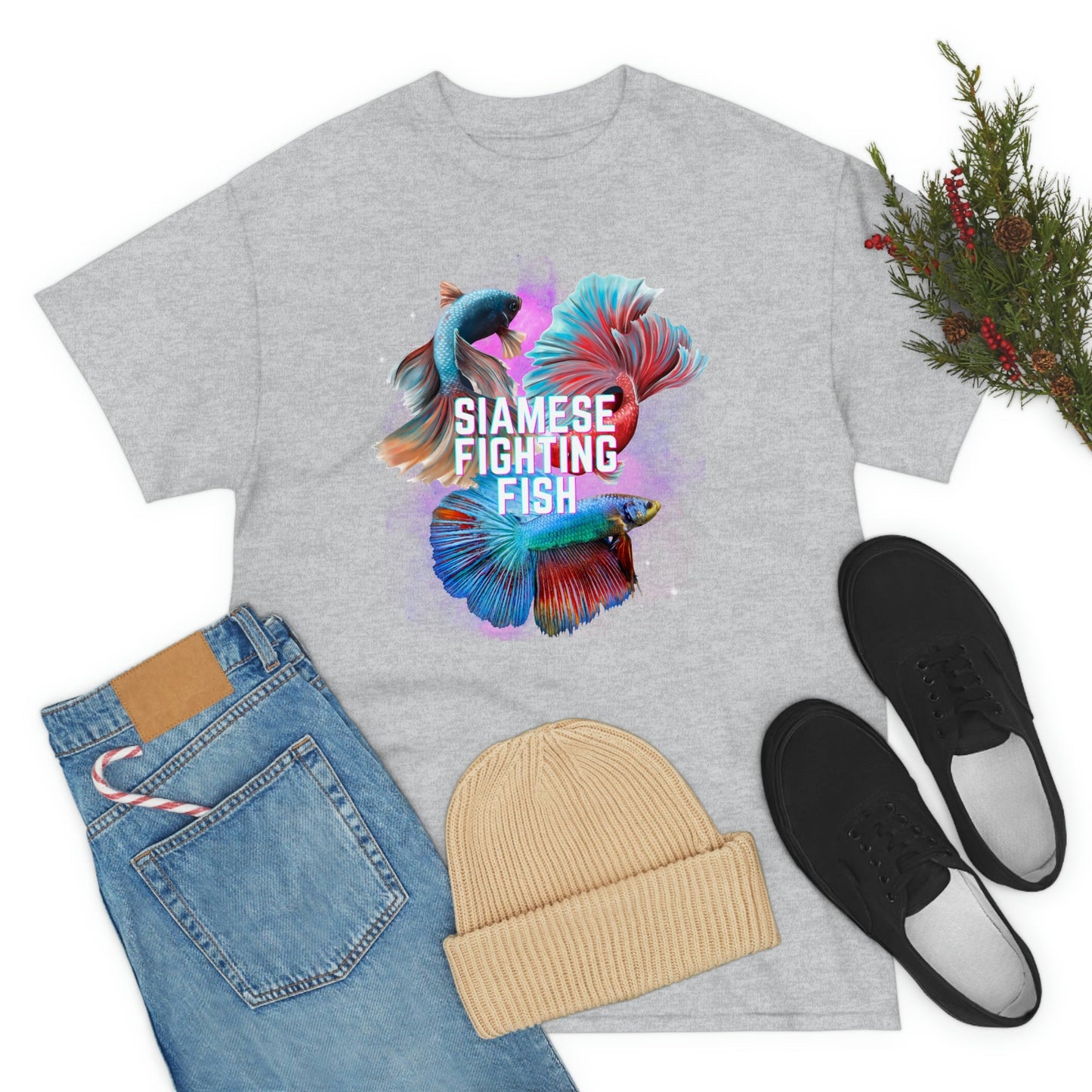 Siamese Fighting Fish II Heavy Cotton T-Shirt