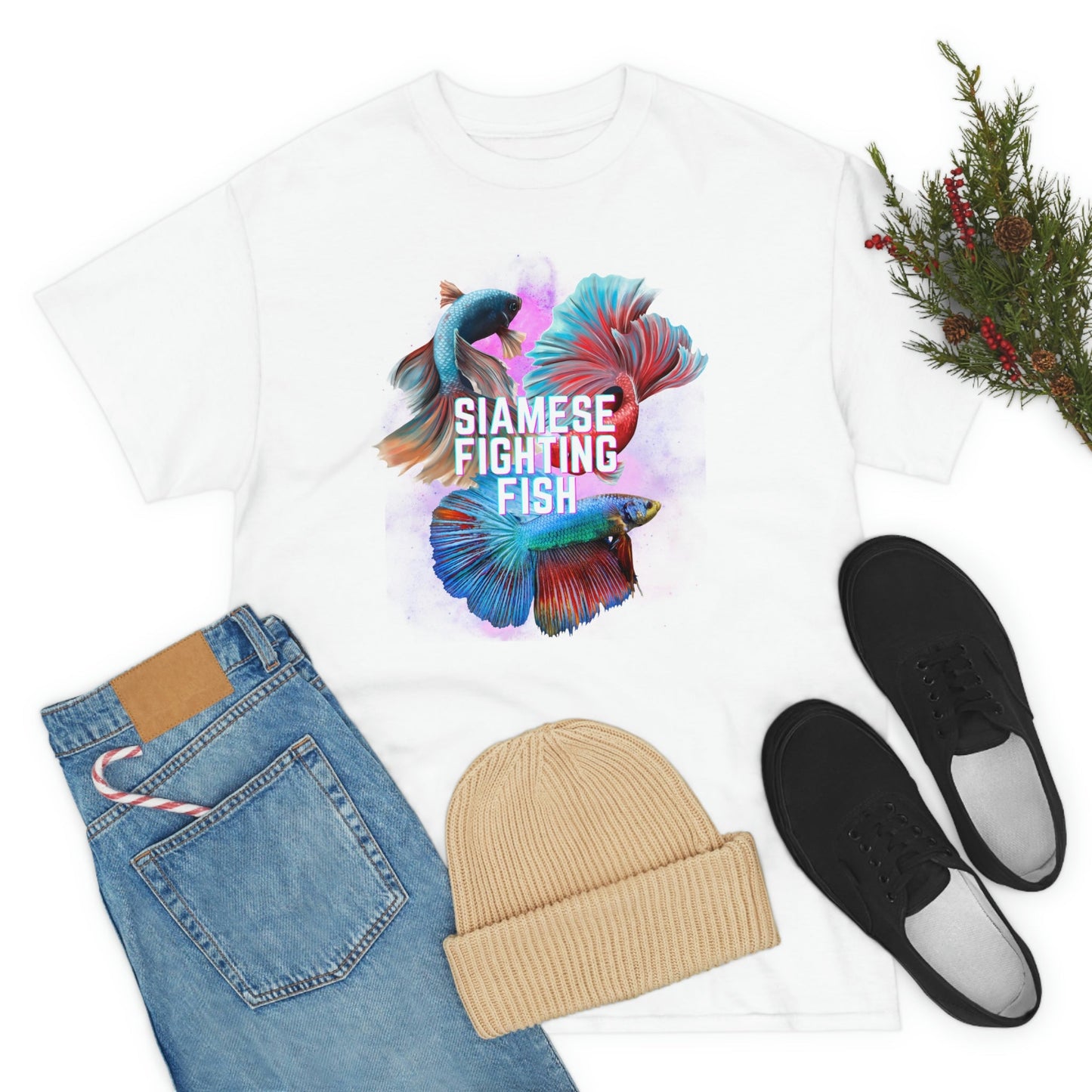 Siamese Fighting Fish II Heavy Cotton T-Shirt