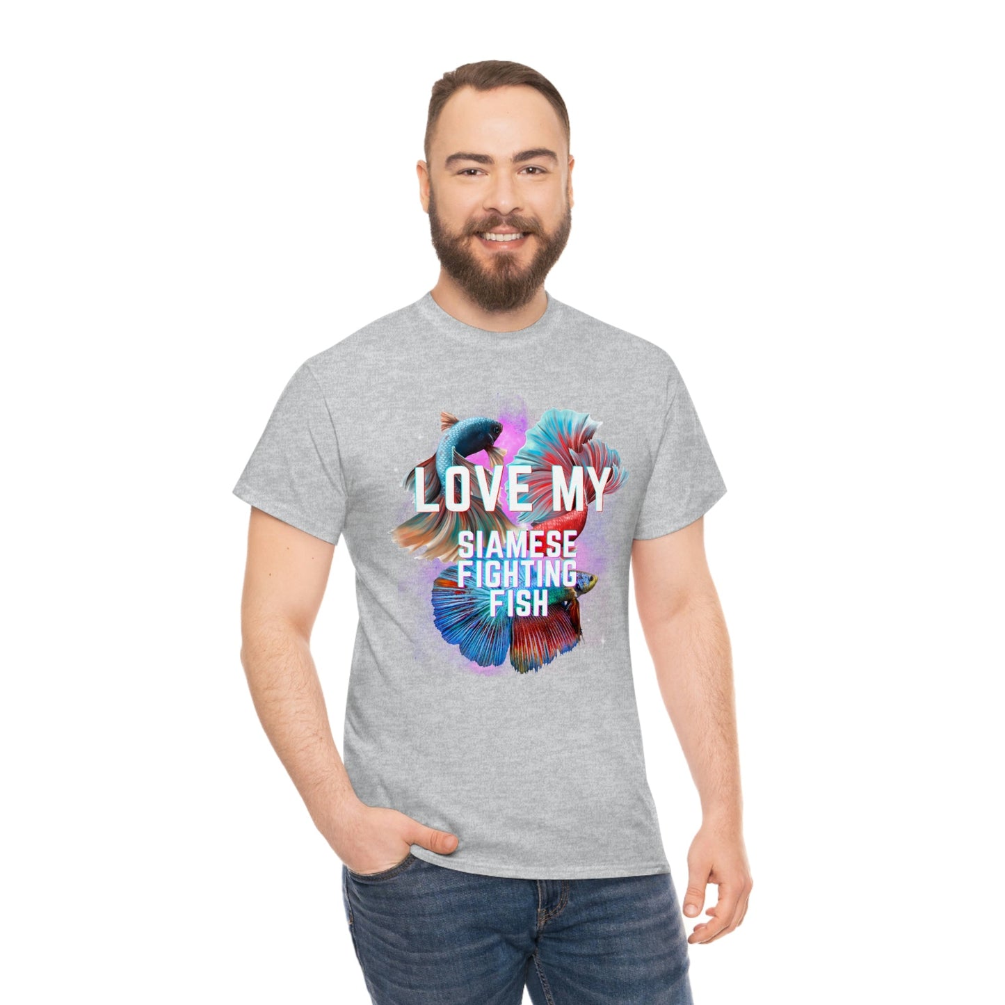 Siamese Fighting Fish III Heavy Cotton T-Shirt