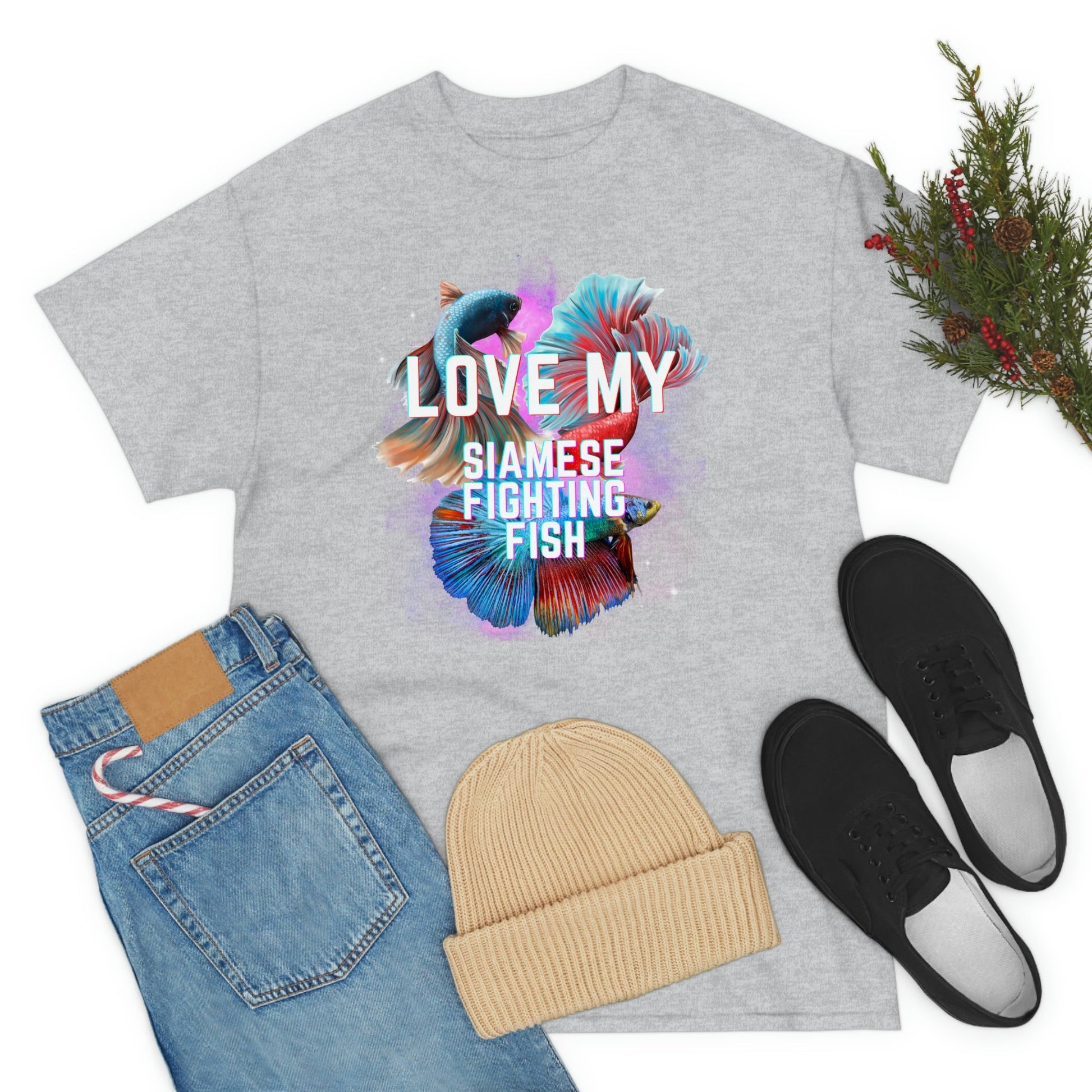 Siamese Fighting Fish III Heavy Cotton T-Shirt