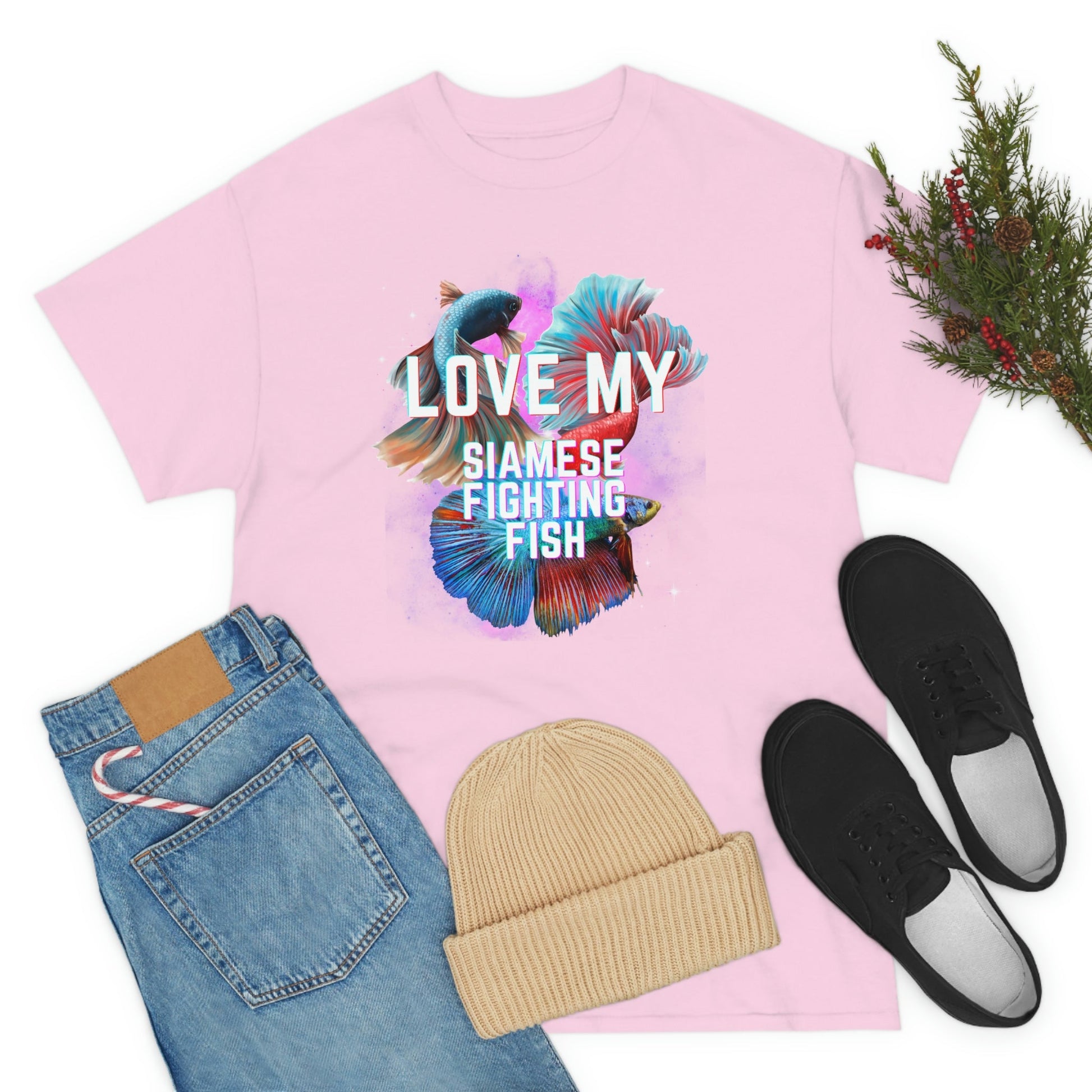 Siamese Fighting Fish III Heavy Cotton T-Shirt