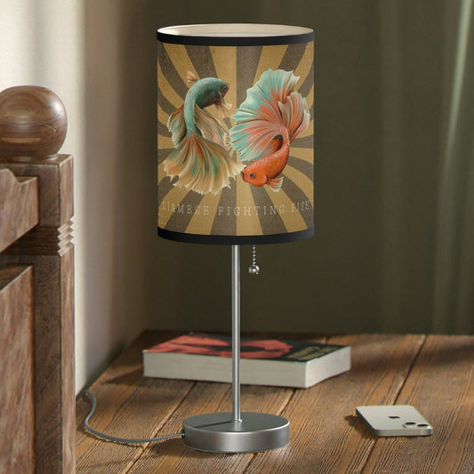 Siamese Fighting Fish Lamp on a Stand, US|CA plug