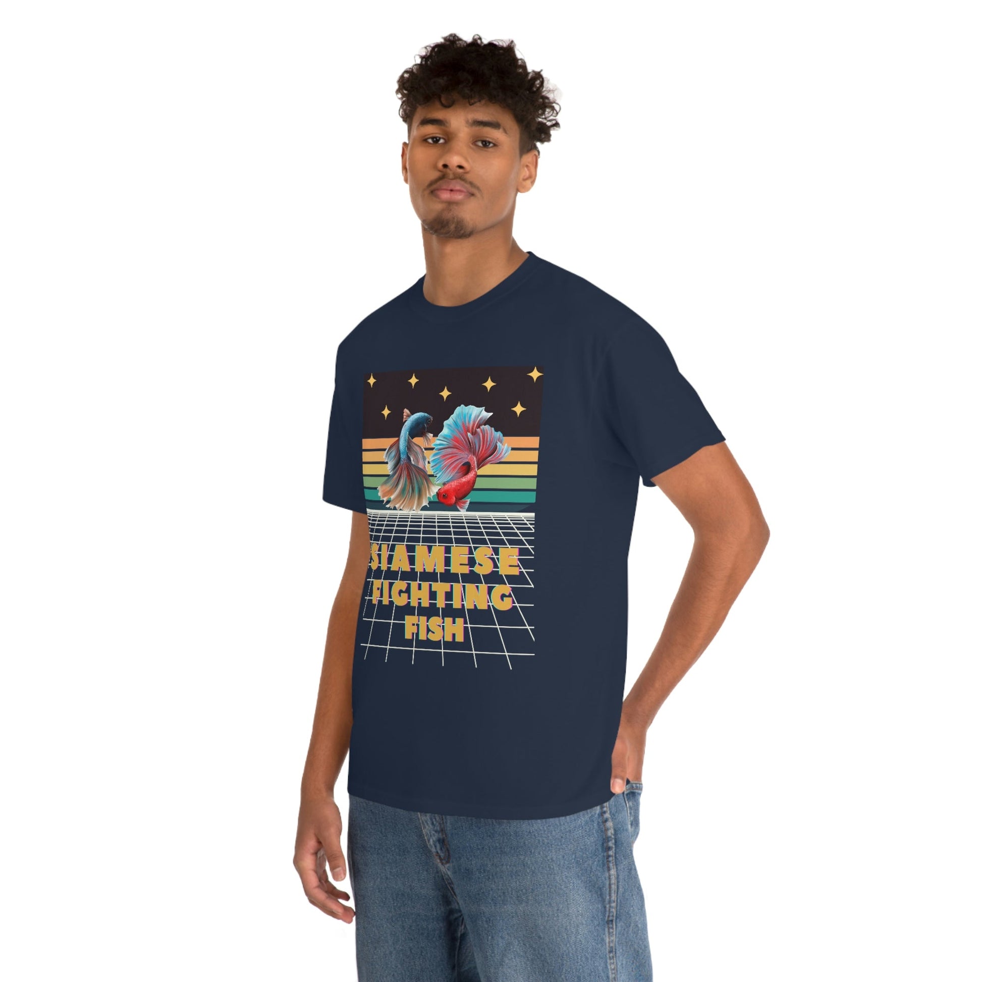 Siamese Fighting Fish Retro Heavy Cotton T-Shirt