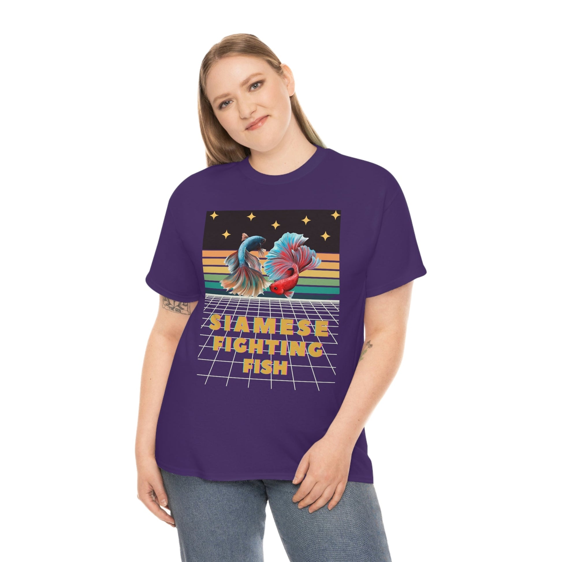 Siamese Fighting Fish Retro Heavy Cotton T-Shirt