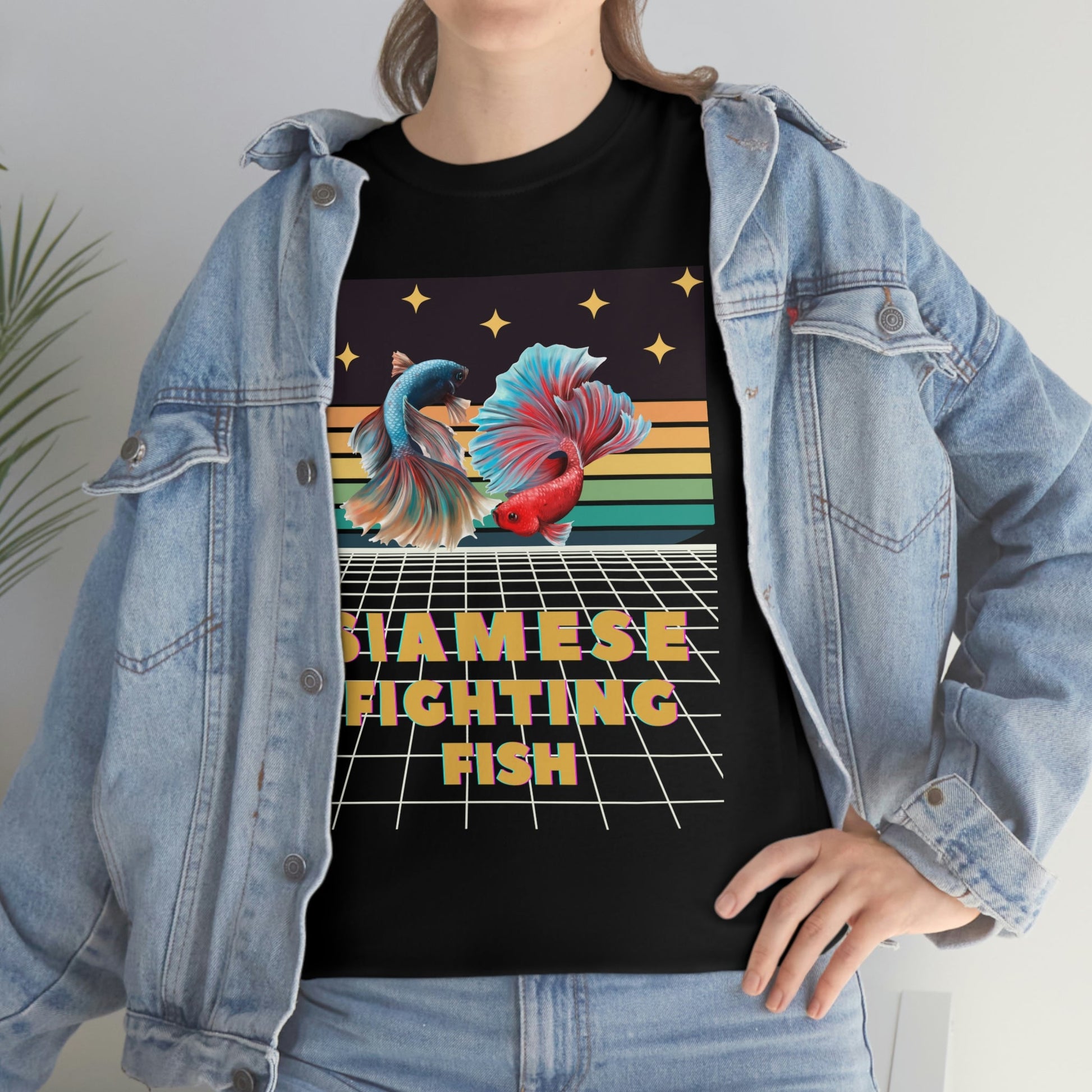 Siamese Fighting Fish Retro Heavy Cotton T-Shirt