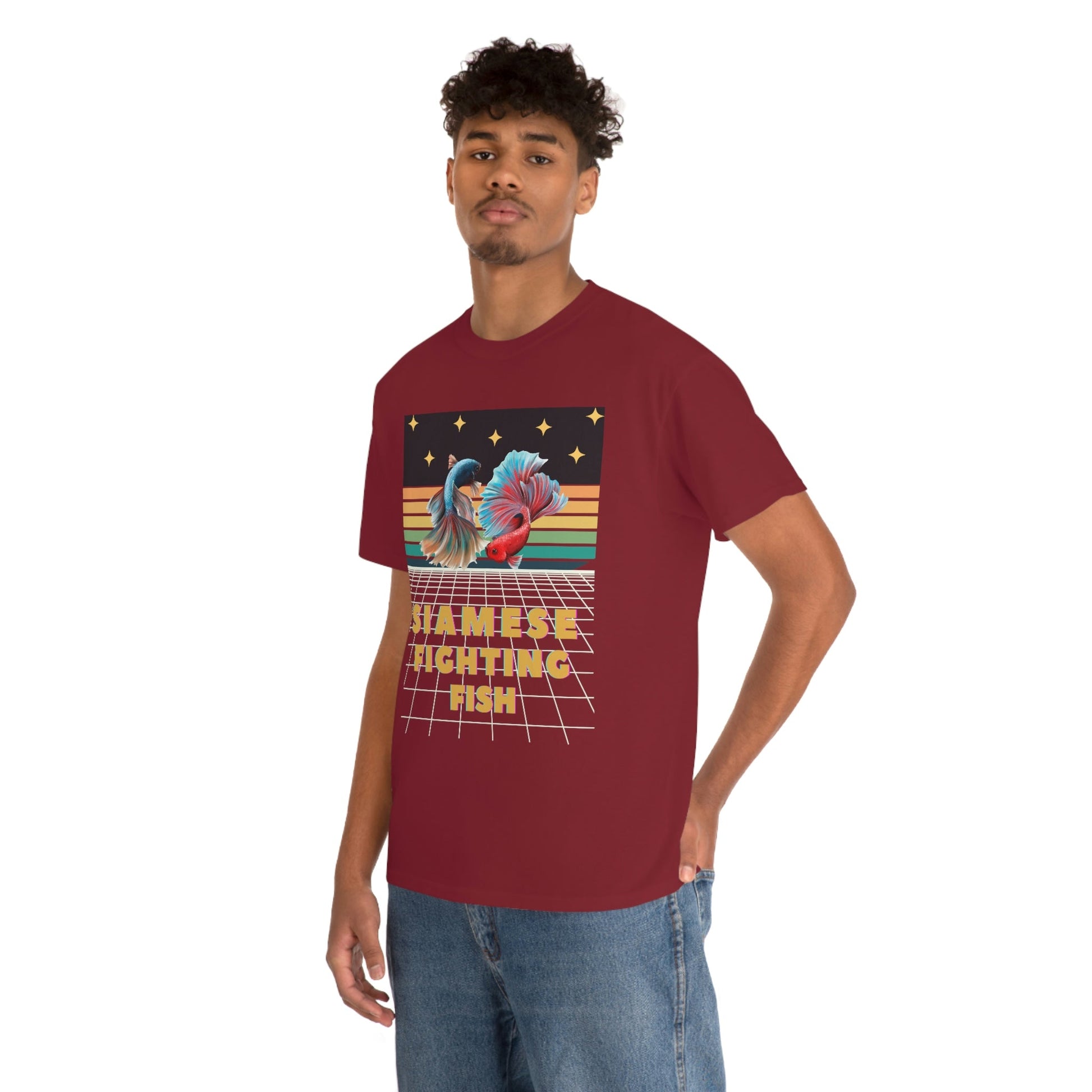 Siamese Fighting Fish Retro Heavy Cotton T-Shirt