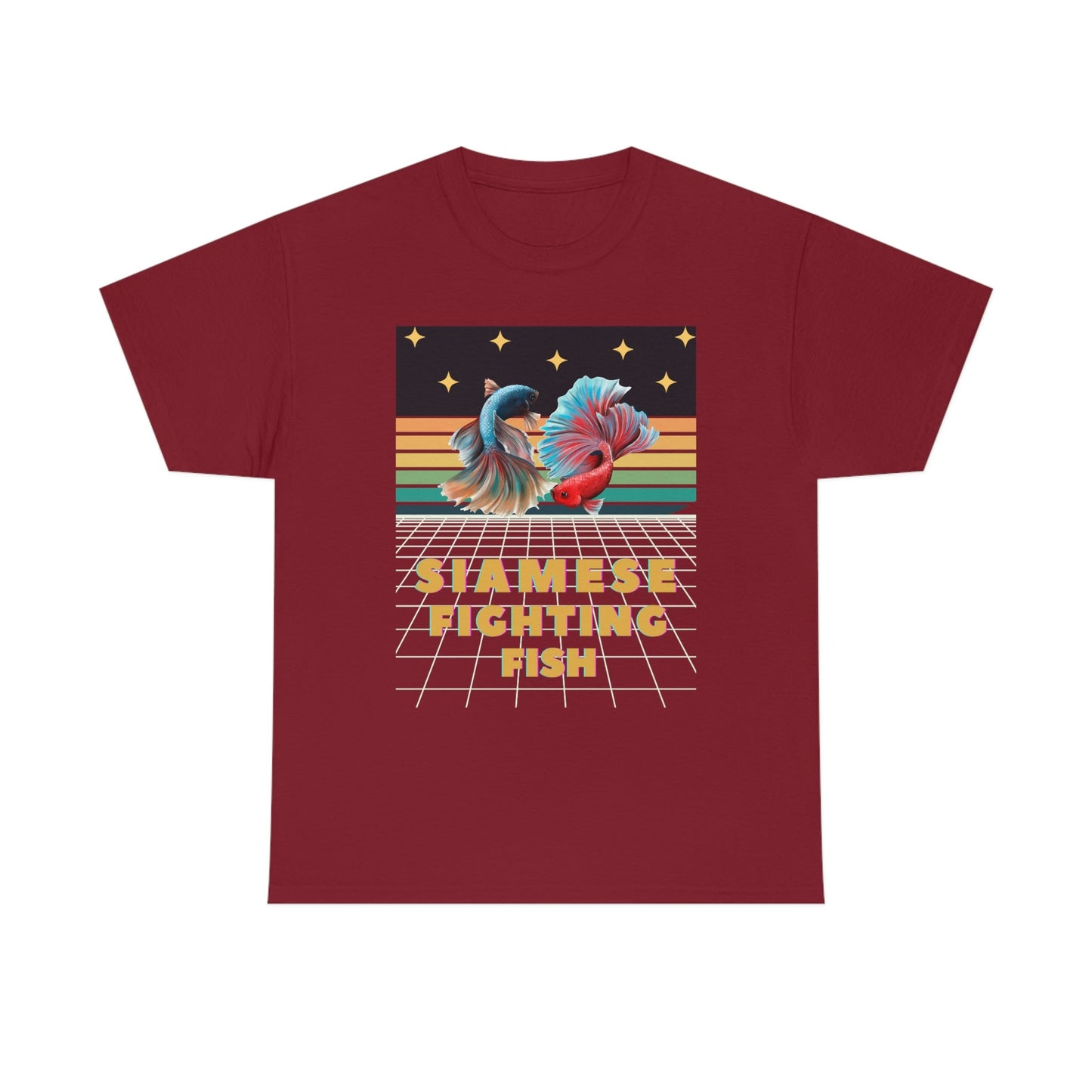 Siamese Fighting Fish Retro Heavy Cotton T-Shirt