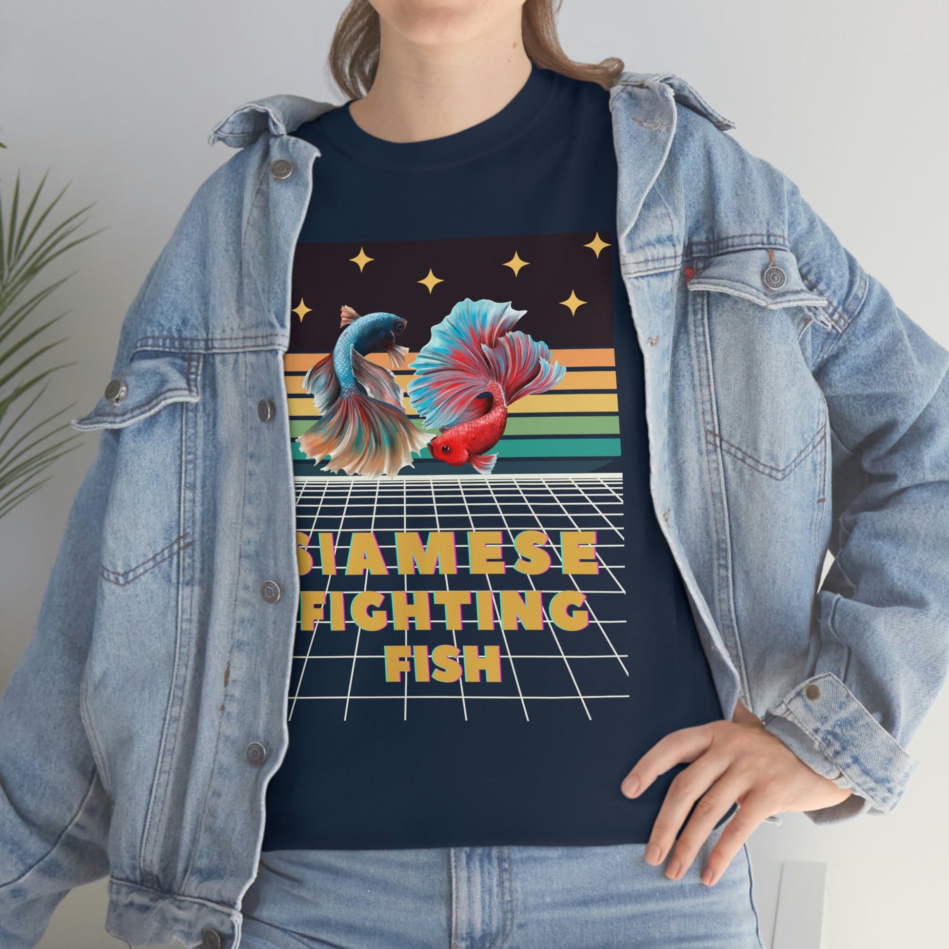 Siamese Fighting Fish Retro Heavy Cotton T-Shirt