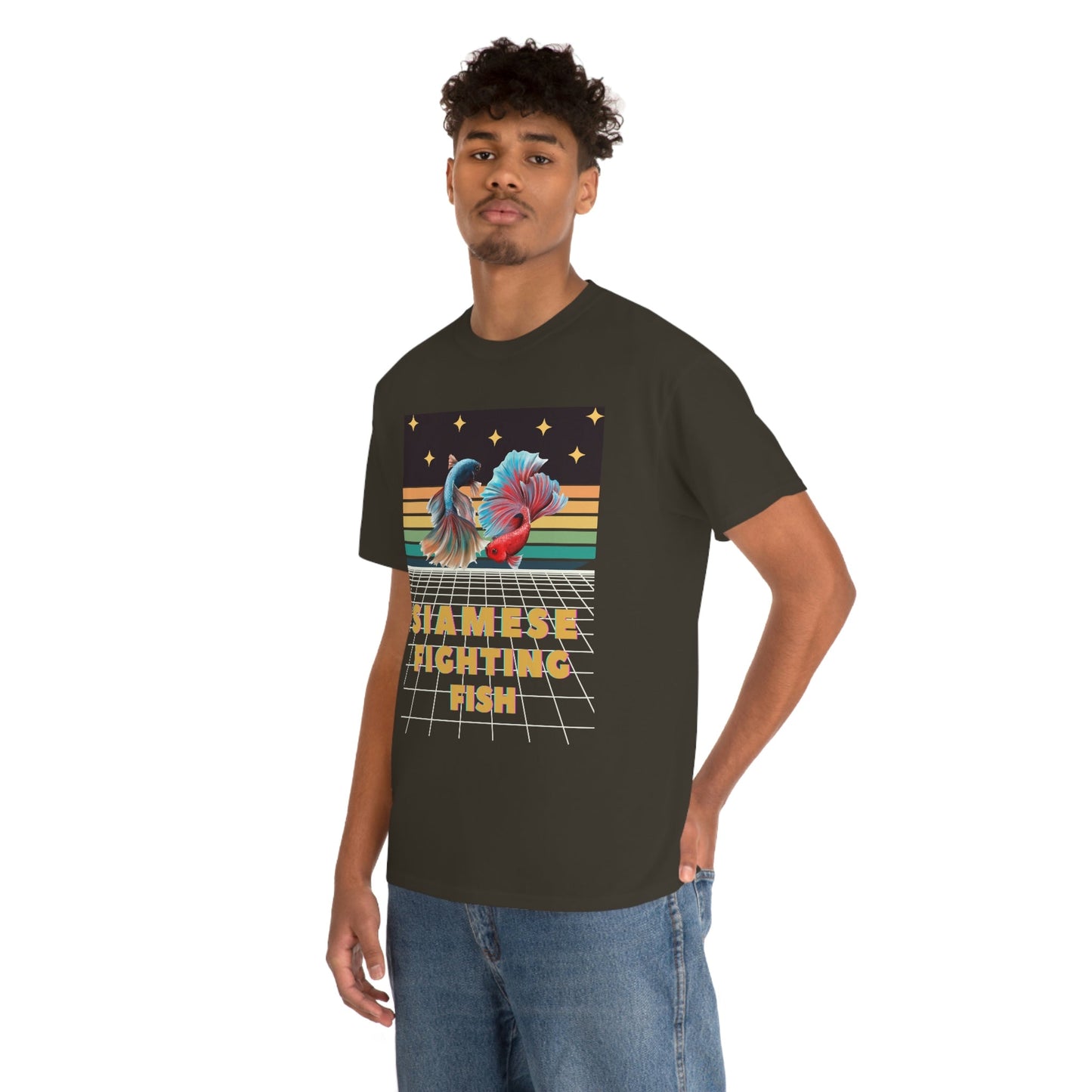 Siamese Fighting Fish Retro Heavy Cotton T-Shirt