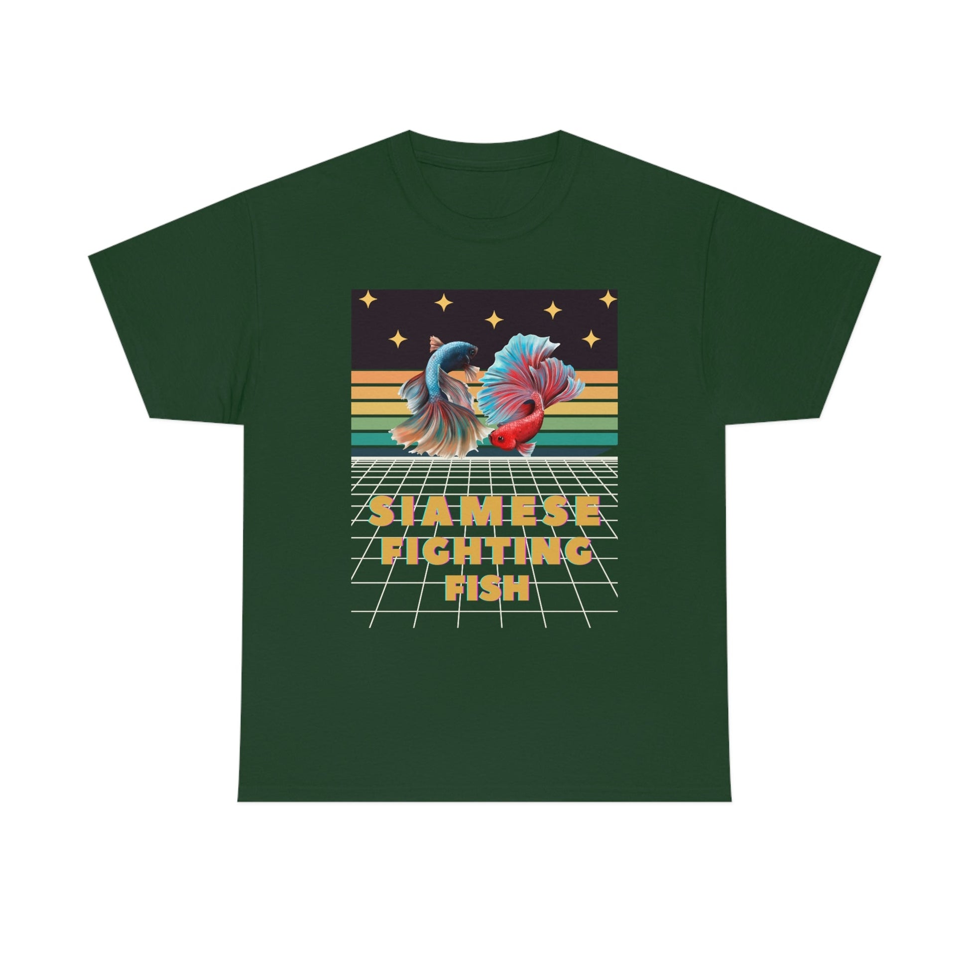 Siamese Fighting Fish Retro Heavy Cotton T-Shirt