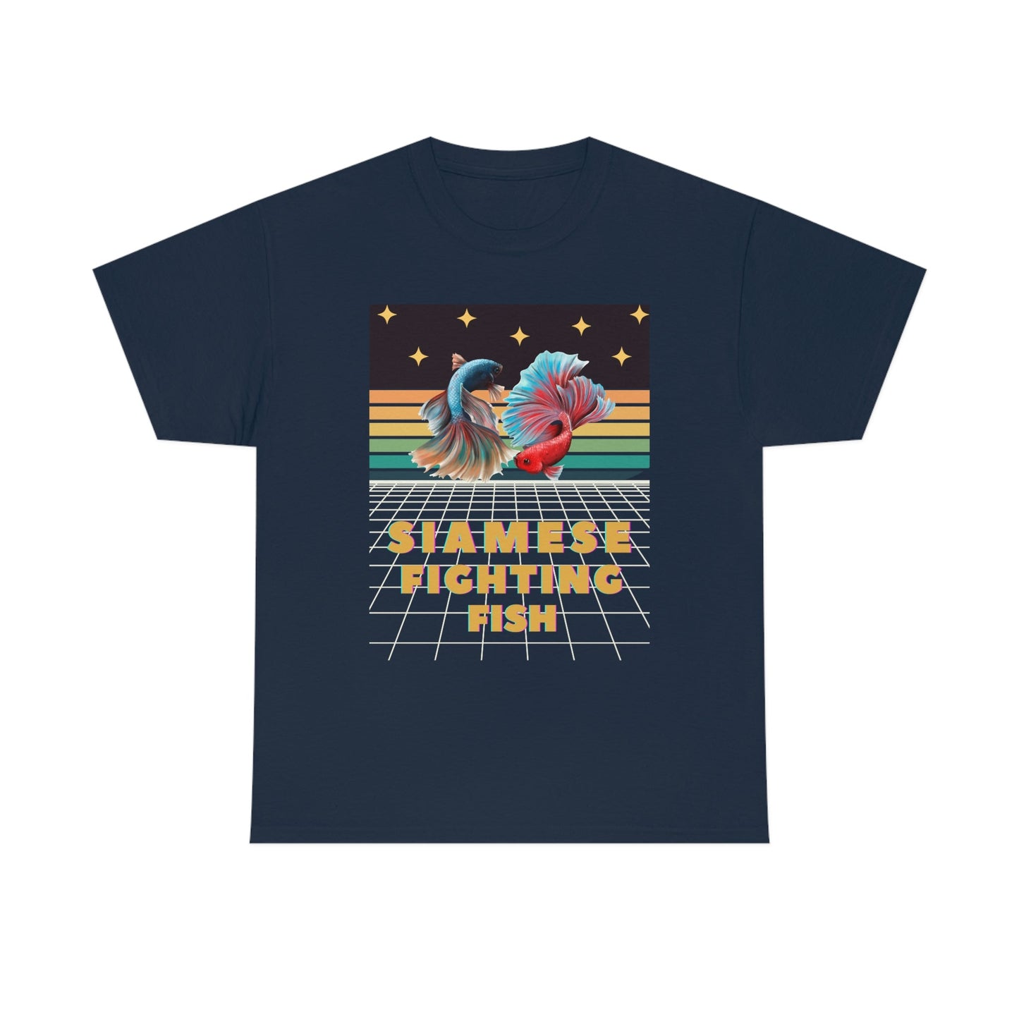 Siamese Fighting Fish Retro Heavy Cotton T-Shirt