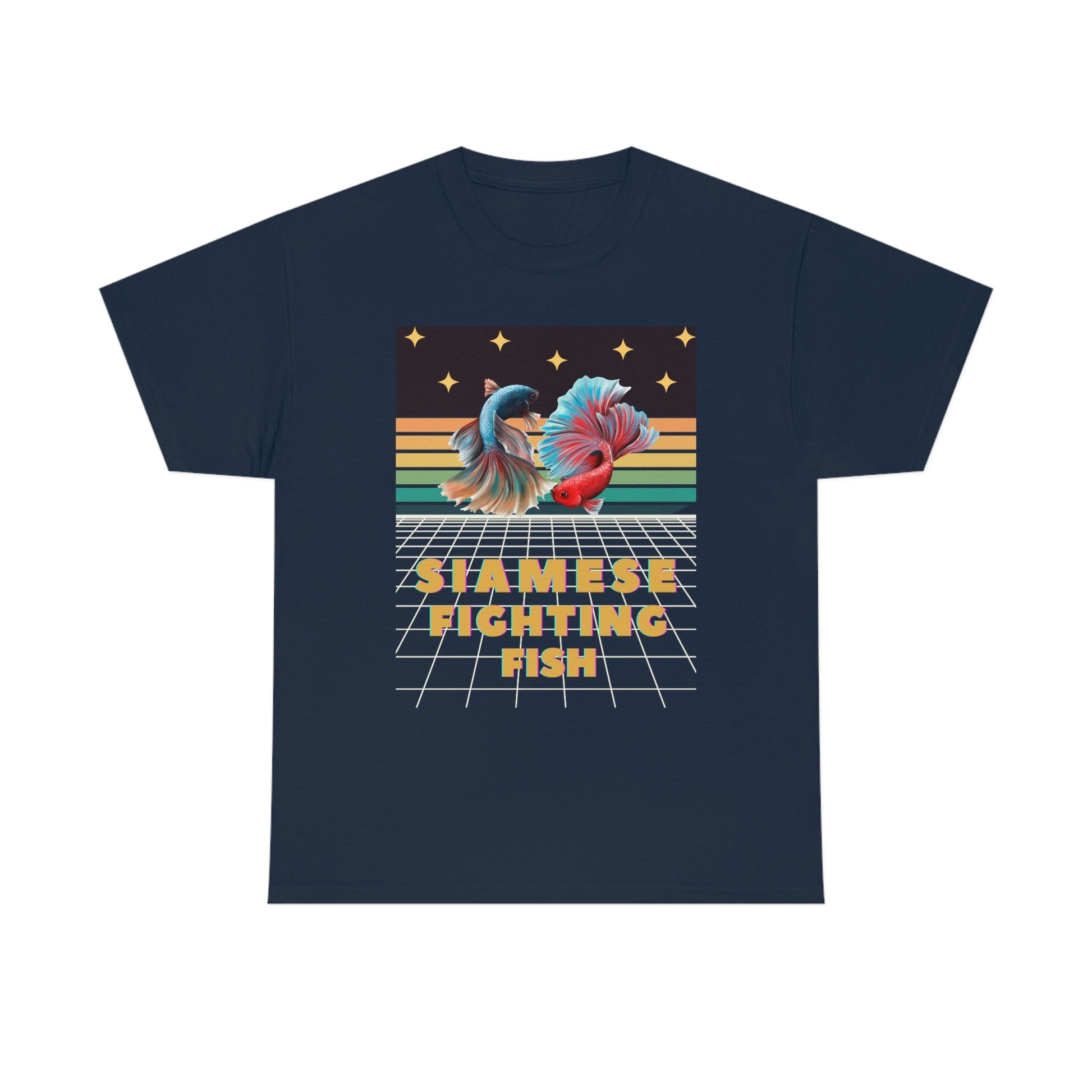 Siamese Fighting Fish Retro Heavy Cotton T-Shirt