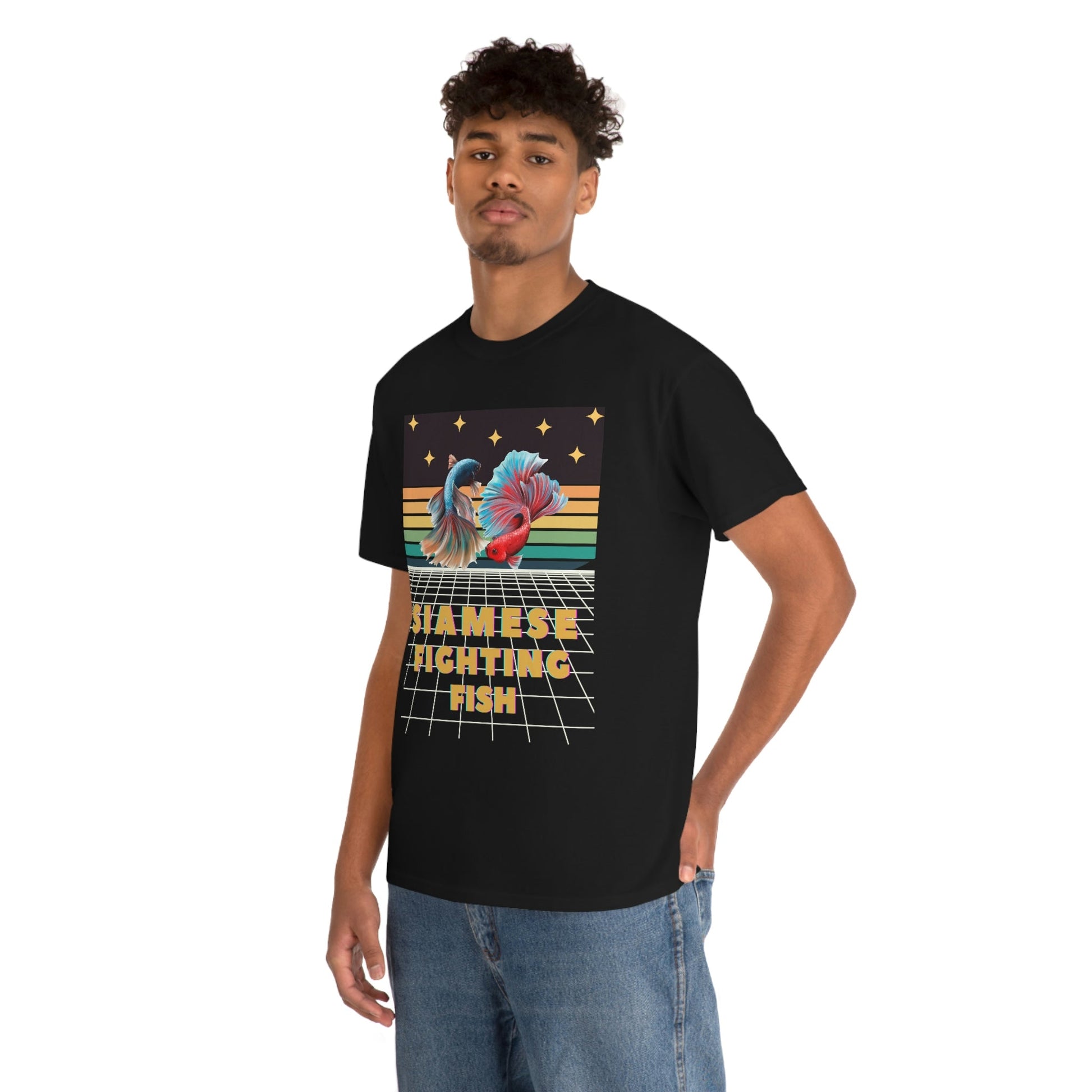 Siamese Fighting Fish Retro Heavy Cotton T-Shirt