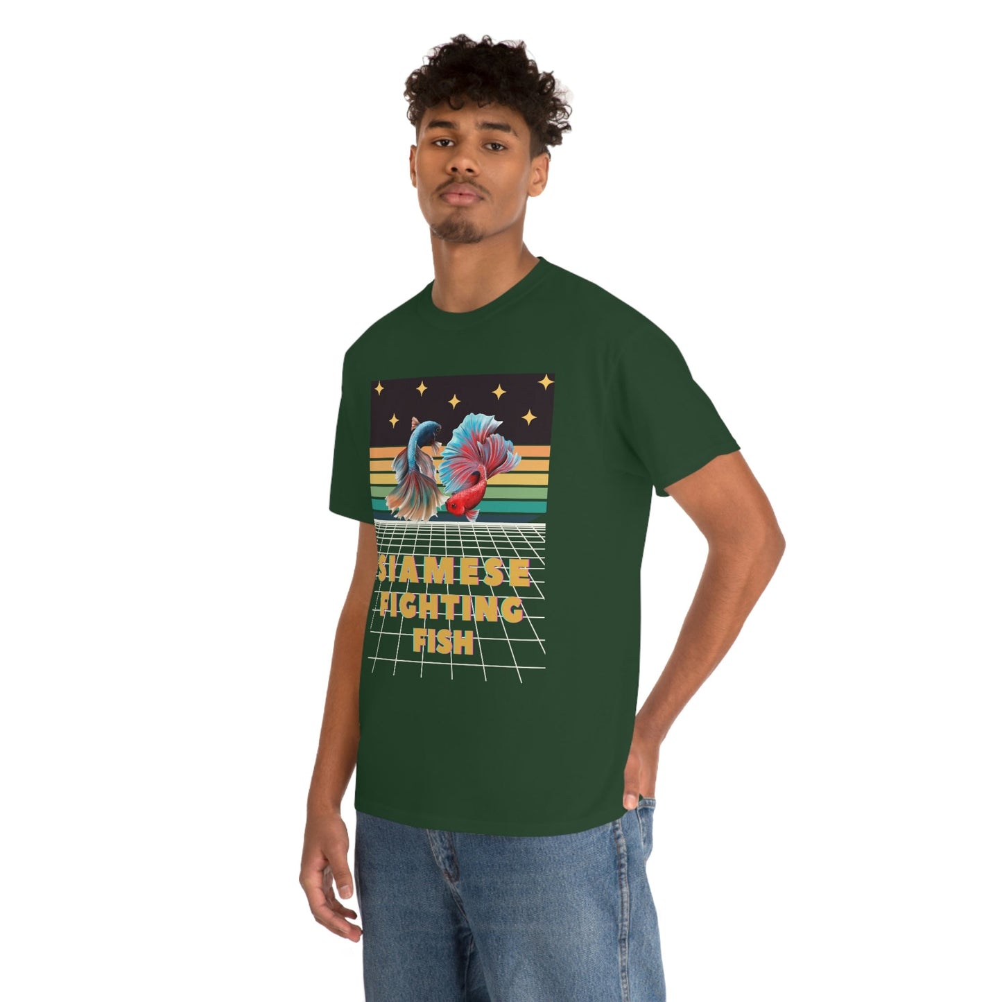 Siamese Fighting Fish Retro Heavy Cotton T-Shirt