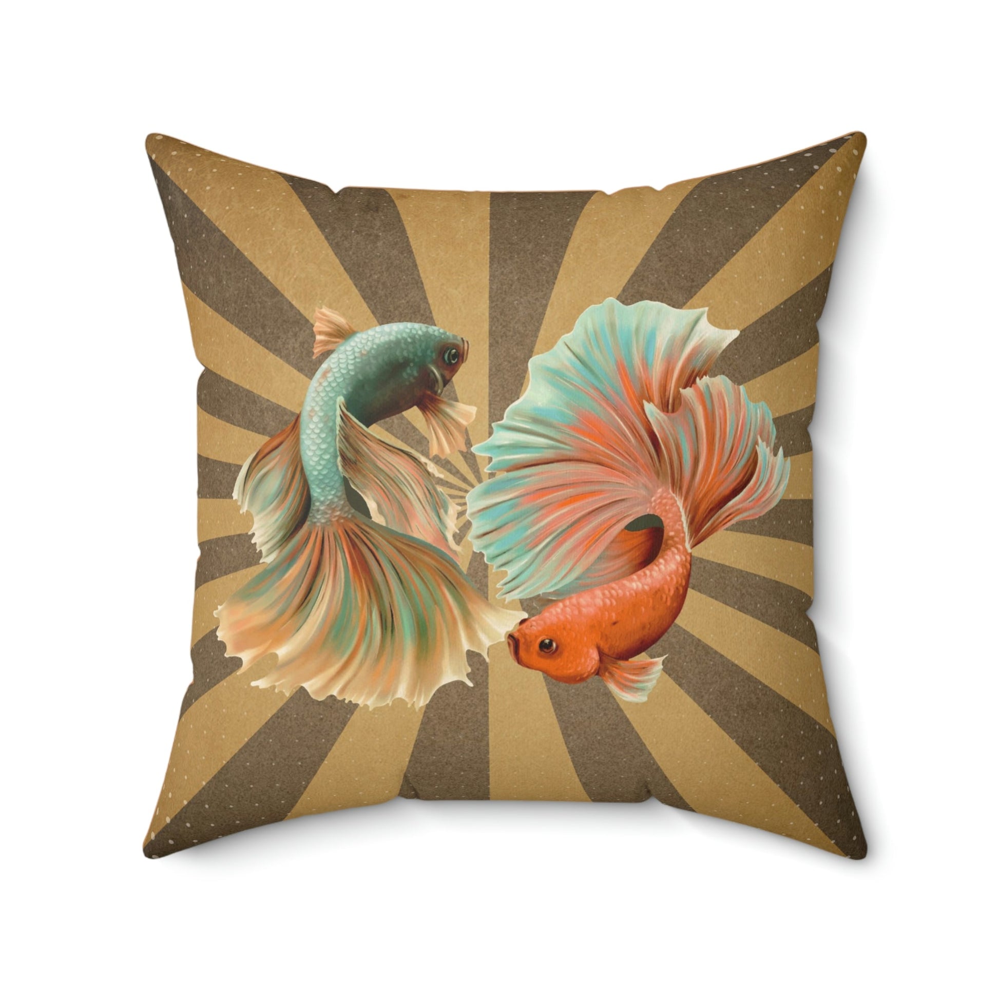 Siamese Fighting Fish Square Pillow
