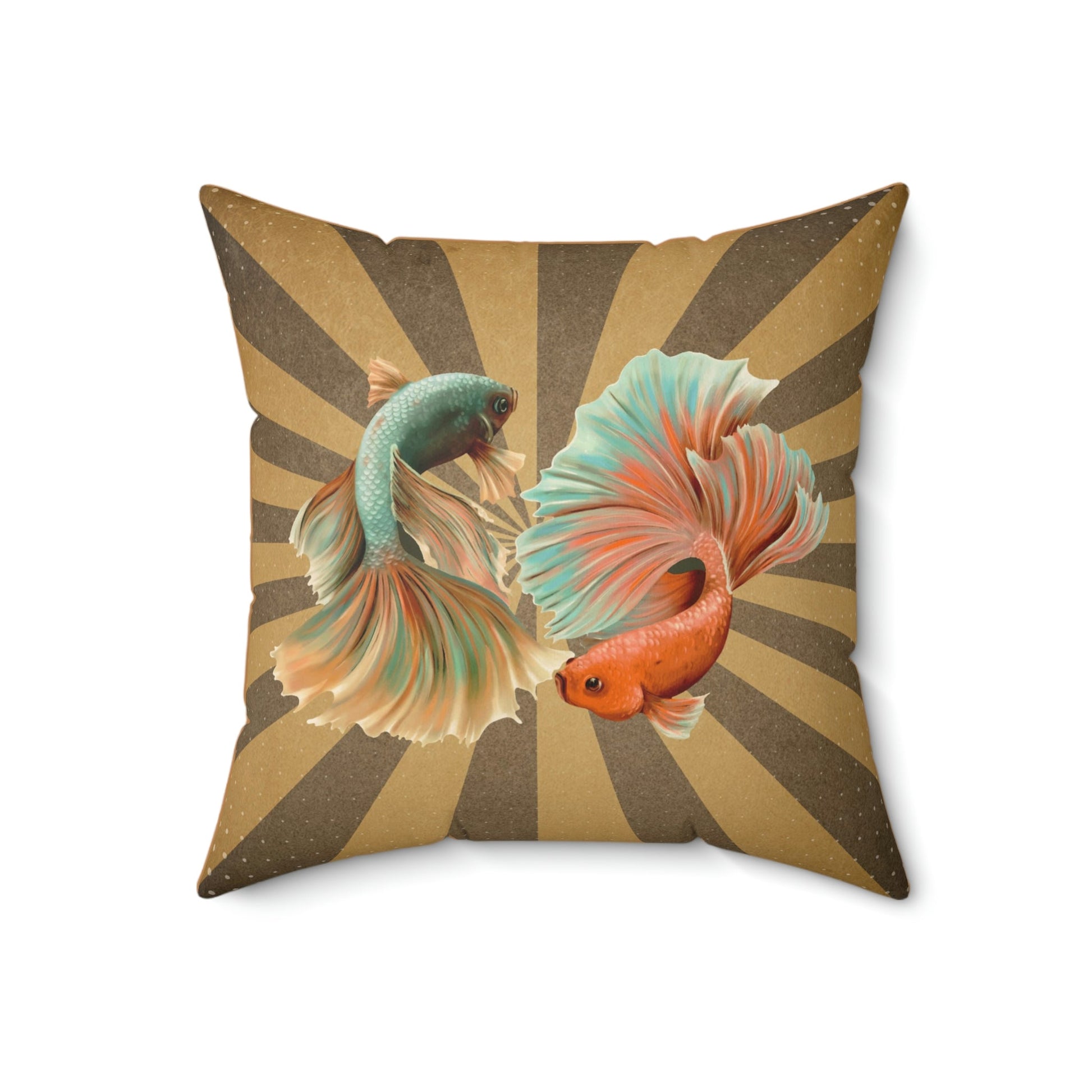 Siamese Fighting Fish Square Pillow