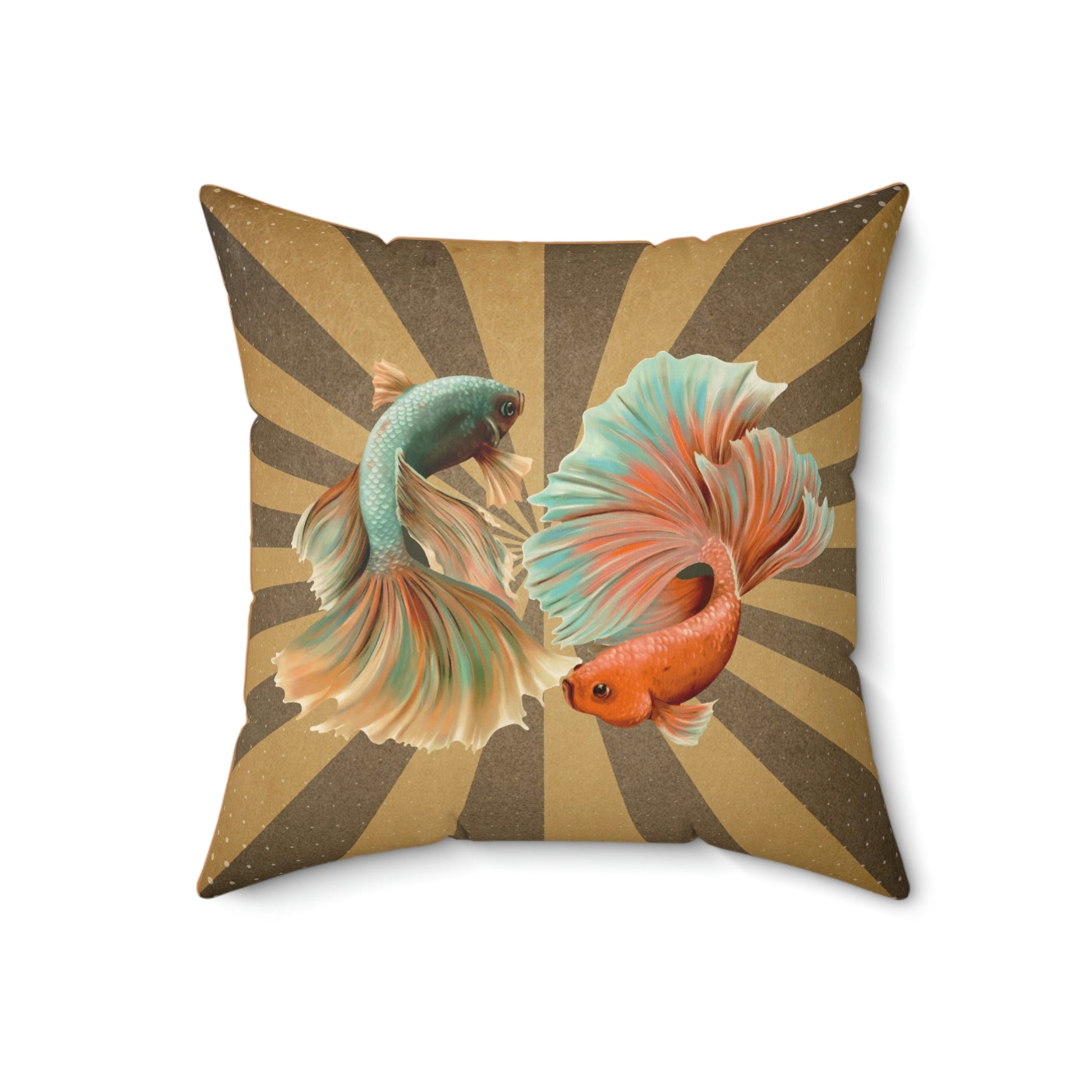 Siamese Fighting Fish Square Pillow