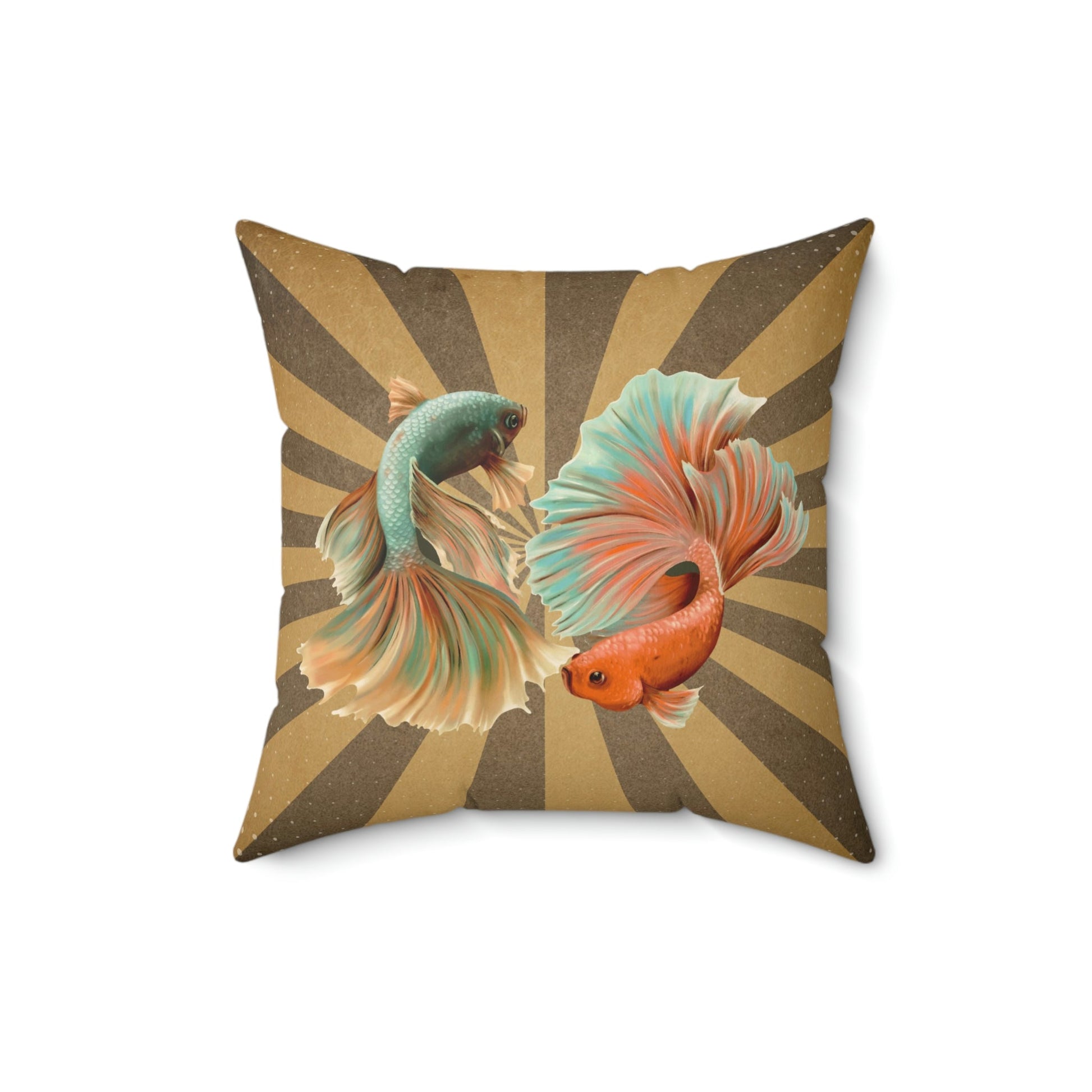 Siamese Fighting Fish Square Pillow