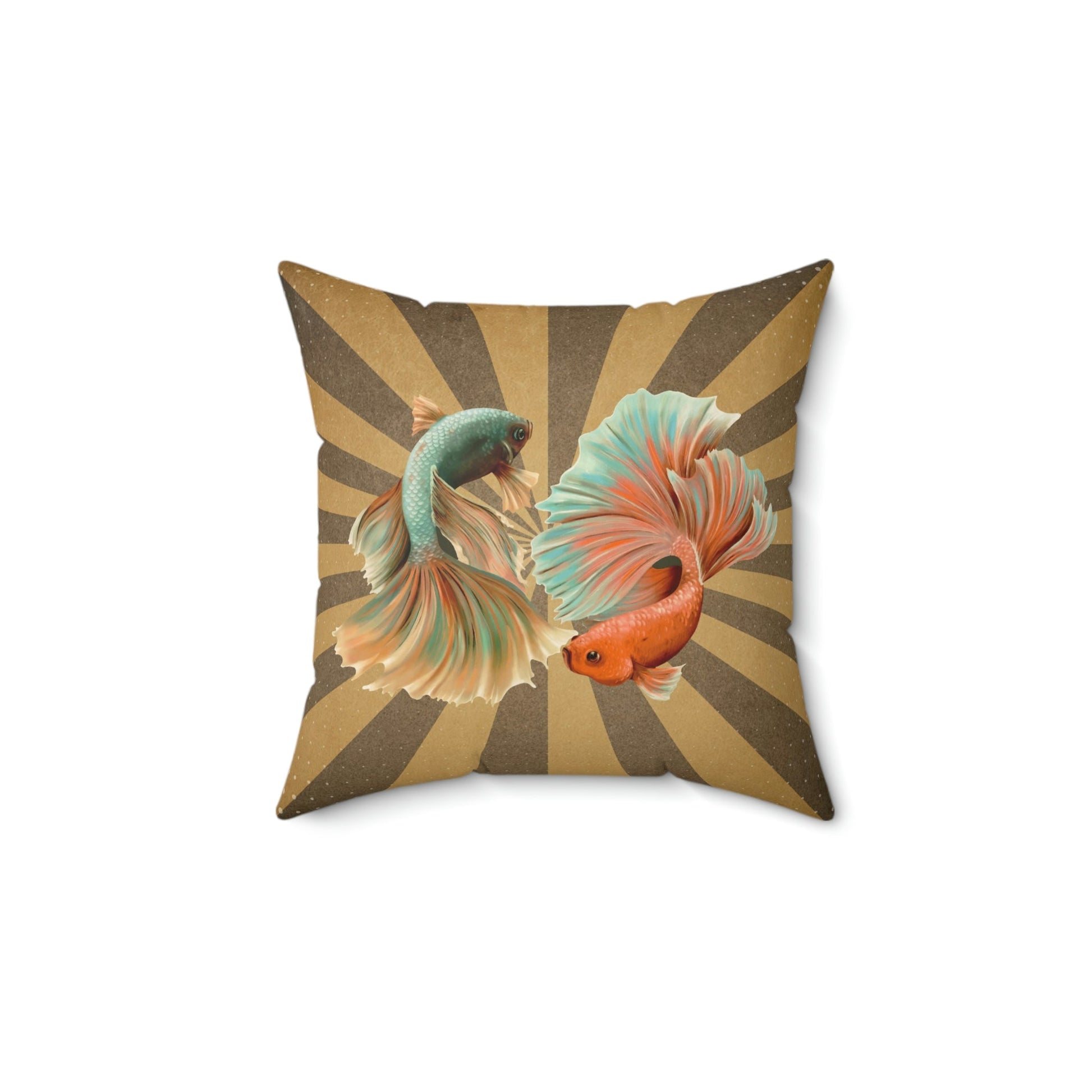 Siamese Fighting Fish Square Pillow