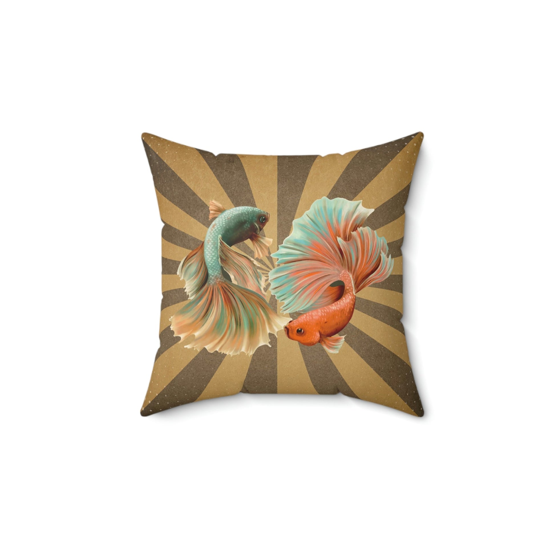 Siamese Fighting Fish Square Pillow