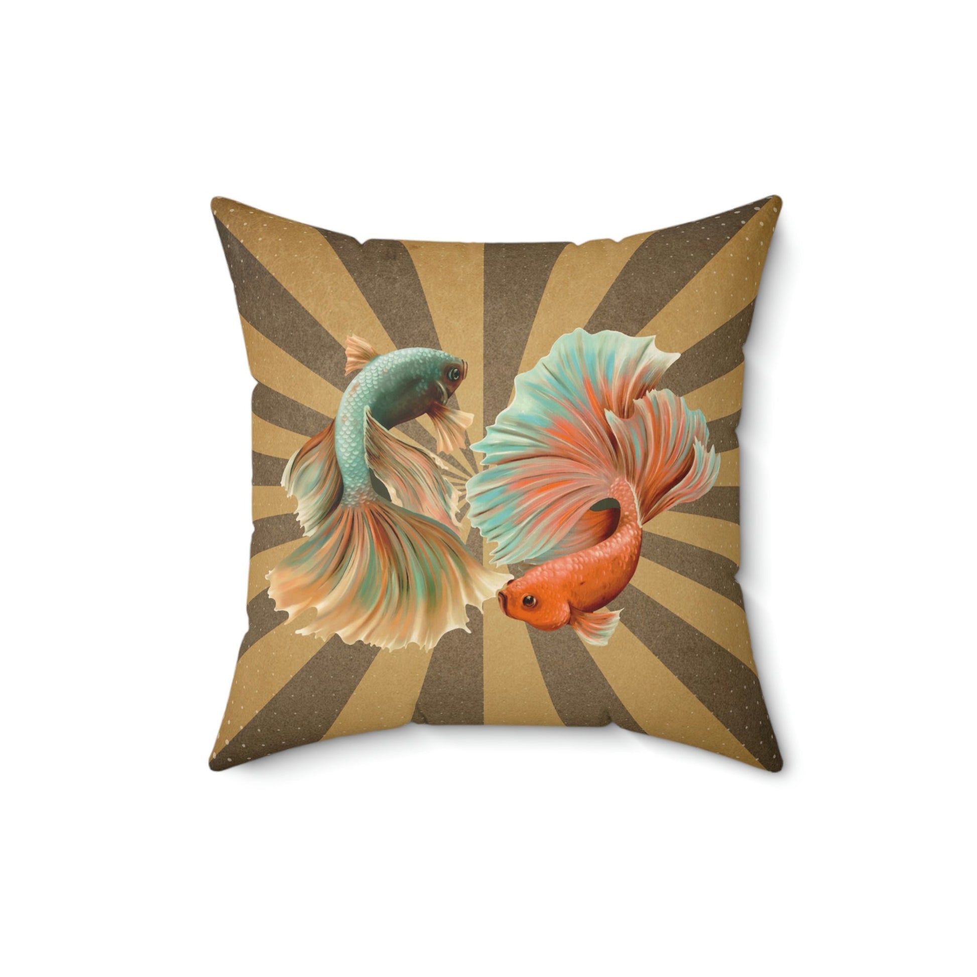 Siamese Fighting Fish Square Pillow